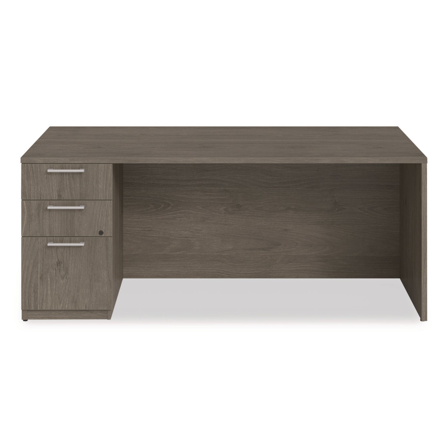 Alera® Alera Seville Series Single Pedestal Desk, Left Pedestal, 72" x 36" x 29", Walnut