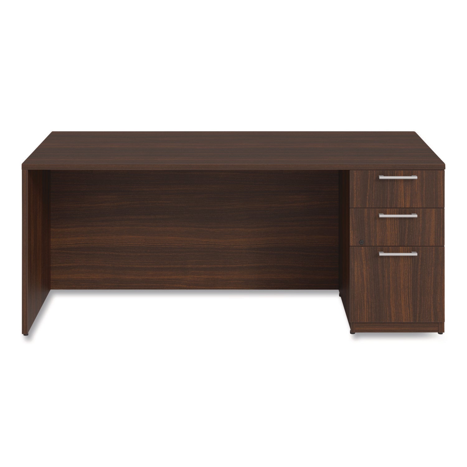Alera® Alera Seville Series Single Pedestal Desk, Right Pedestal, 72" x 36" x 29", Mahogany