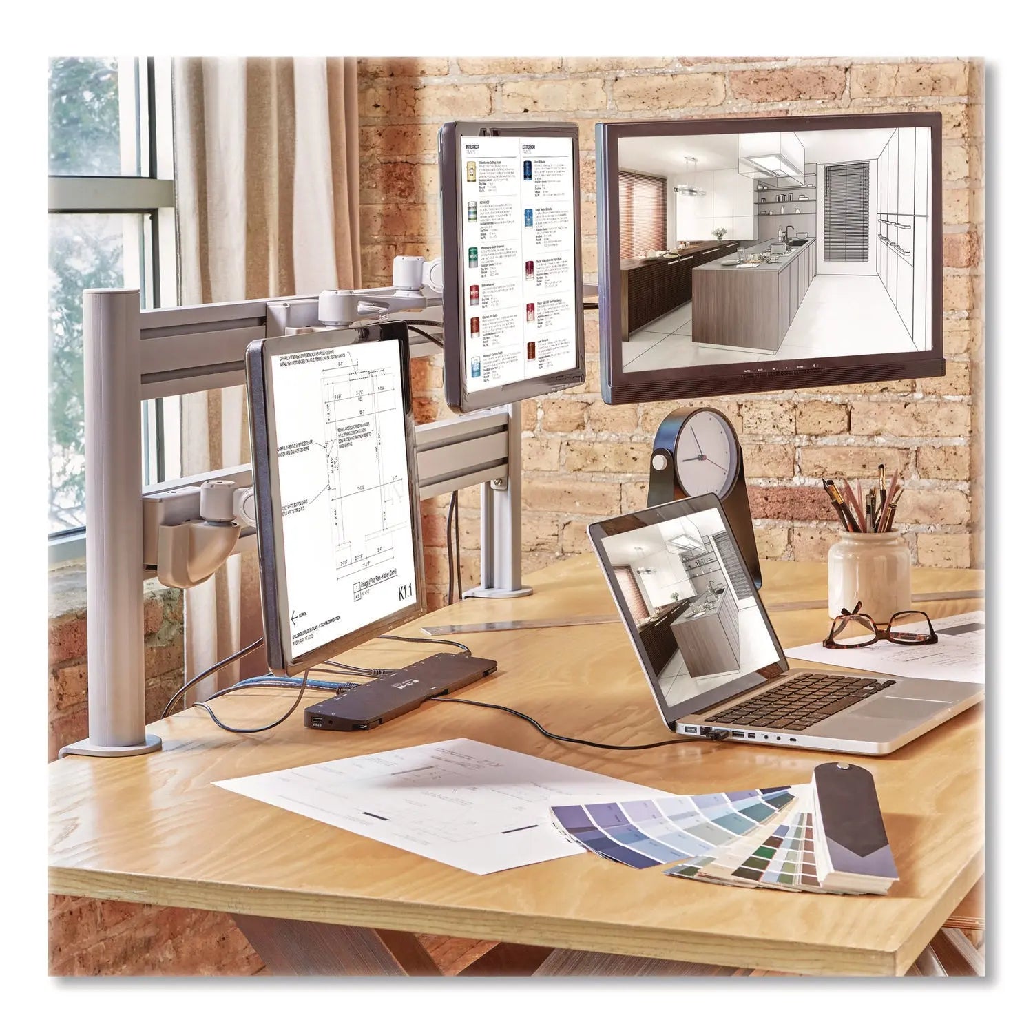 Tripp Lite by Eaton Single-Extension Monitor Mount for Slat Wall System for 32" TVs, 4.9w x 4.7d x 14.2h, Silver, Supports 22 lb