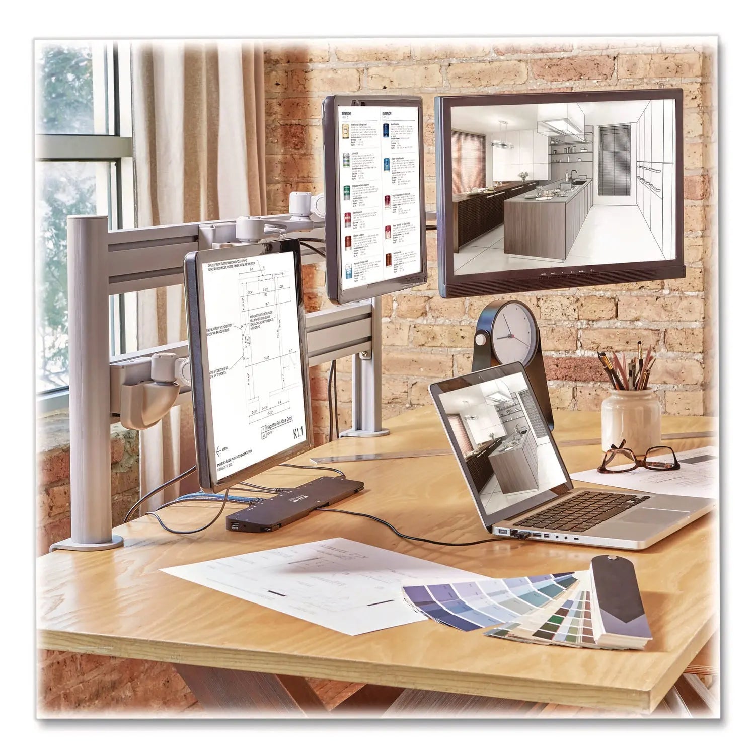 Tripp Lite by Eaton Monitor Mount for Slat Wall System for 32" TVs, 4.9w x 5.1d x 7.5h, Silver, Supports 22 lb