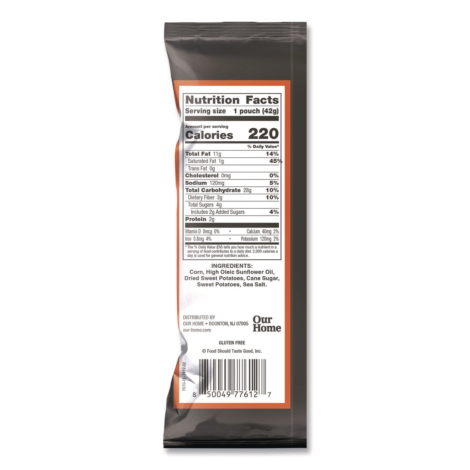 Food Should Taste Good™ Tortilla Chips, Sweet Potato with Sea Salt, 1.5 oz, 24/Carton