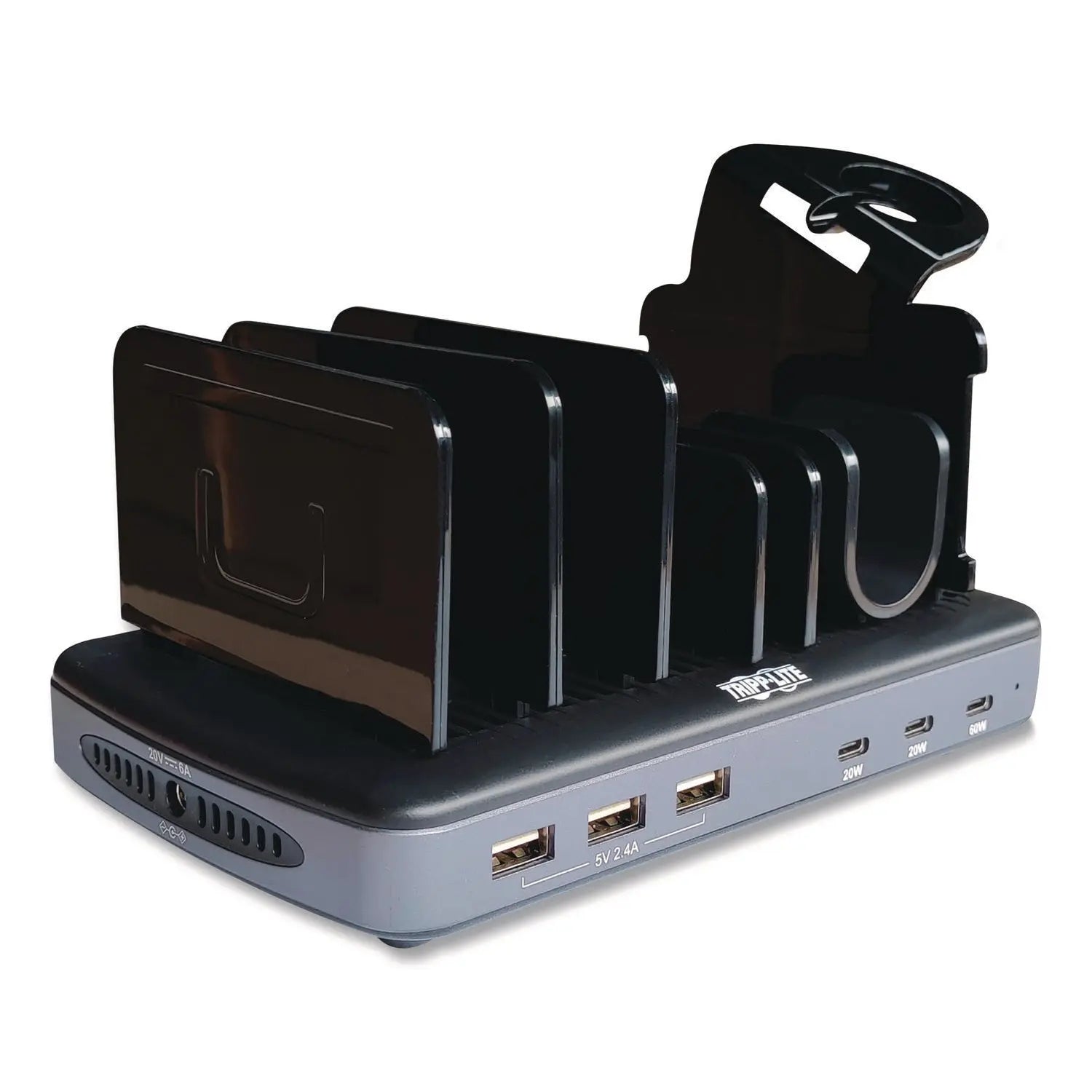 Tripp Lite by Eaton 120W Multi-Device Charging Station with Storage, 6 Devices, 7.3 x 4.45 x 1.33