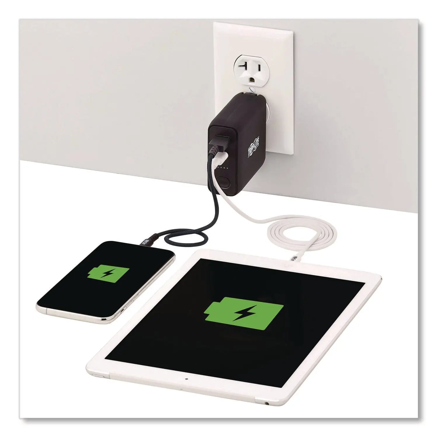 Tripp Lite by Eaton Portable Mobile Power Bank and USB Battery Wall Charger Combo, USB C, USB A, Black