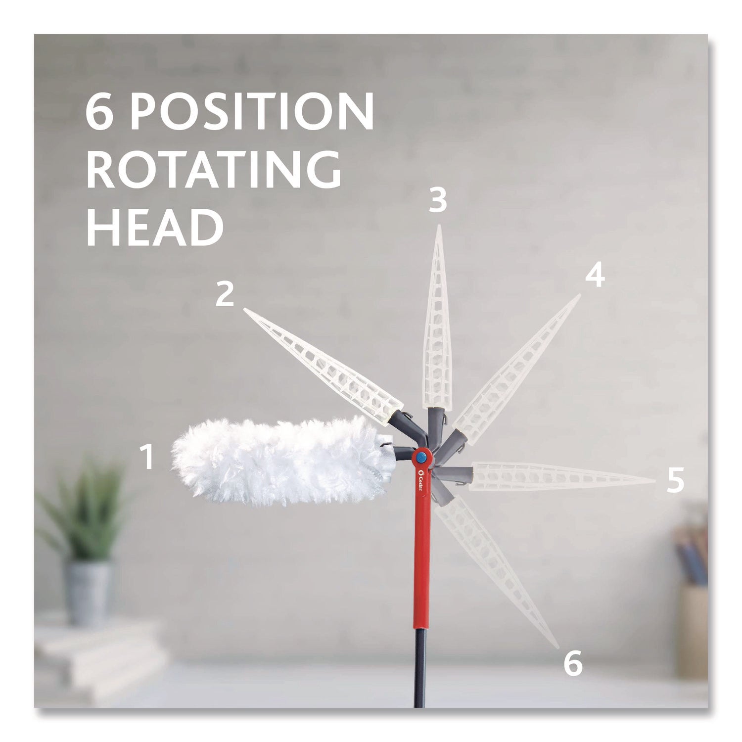 O-Cedar® Flex and Catch Heavy-Duty Dusting Kit, 1 Duster Wand and 3 Refills, 6/Carton