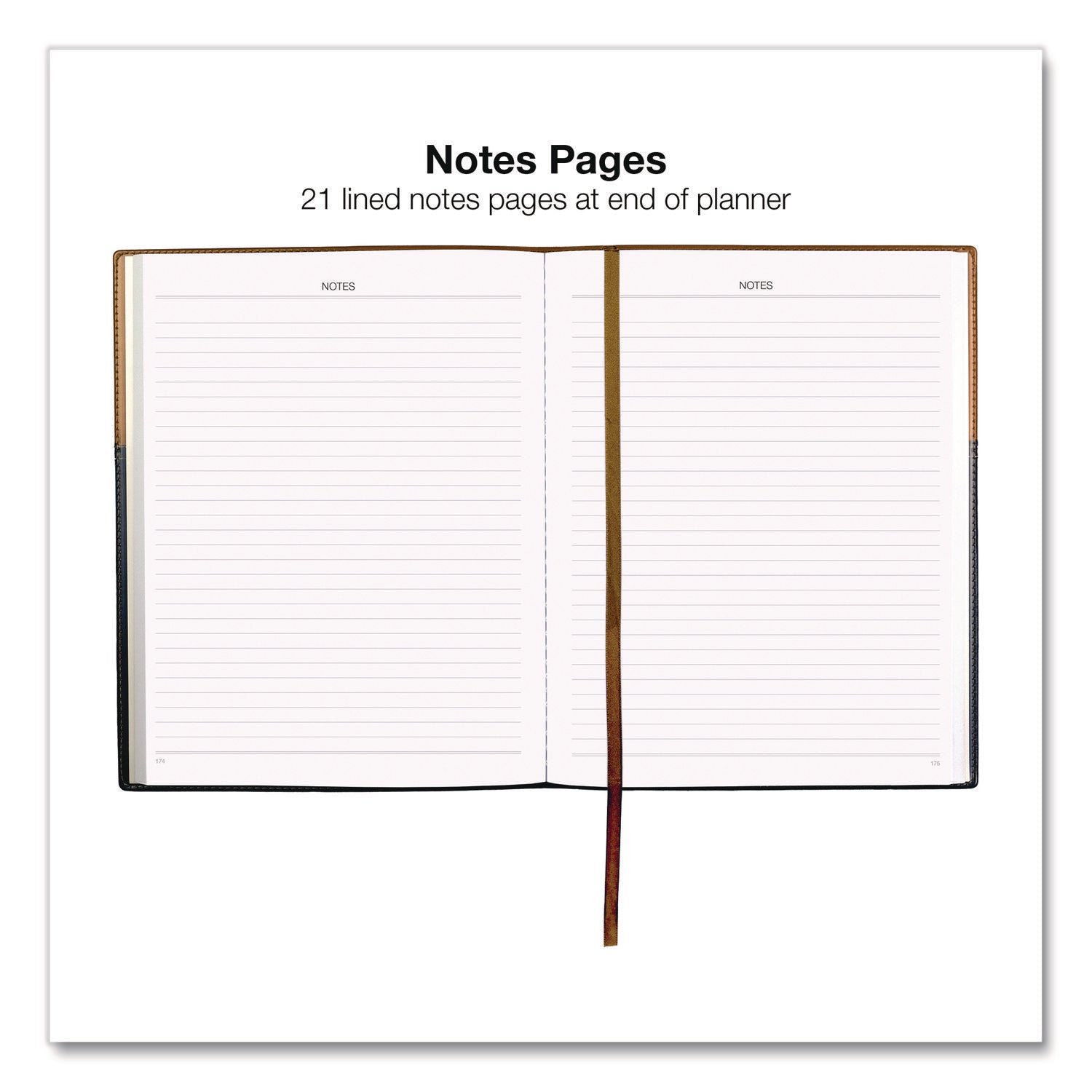 Global Printed Products Deluxe Weekly/Monthly Planner, 10 x 8, Black/Brown Cover, 14-Month: Nov 2024 to Dec 2025 - Bloom Skins