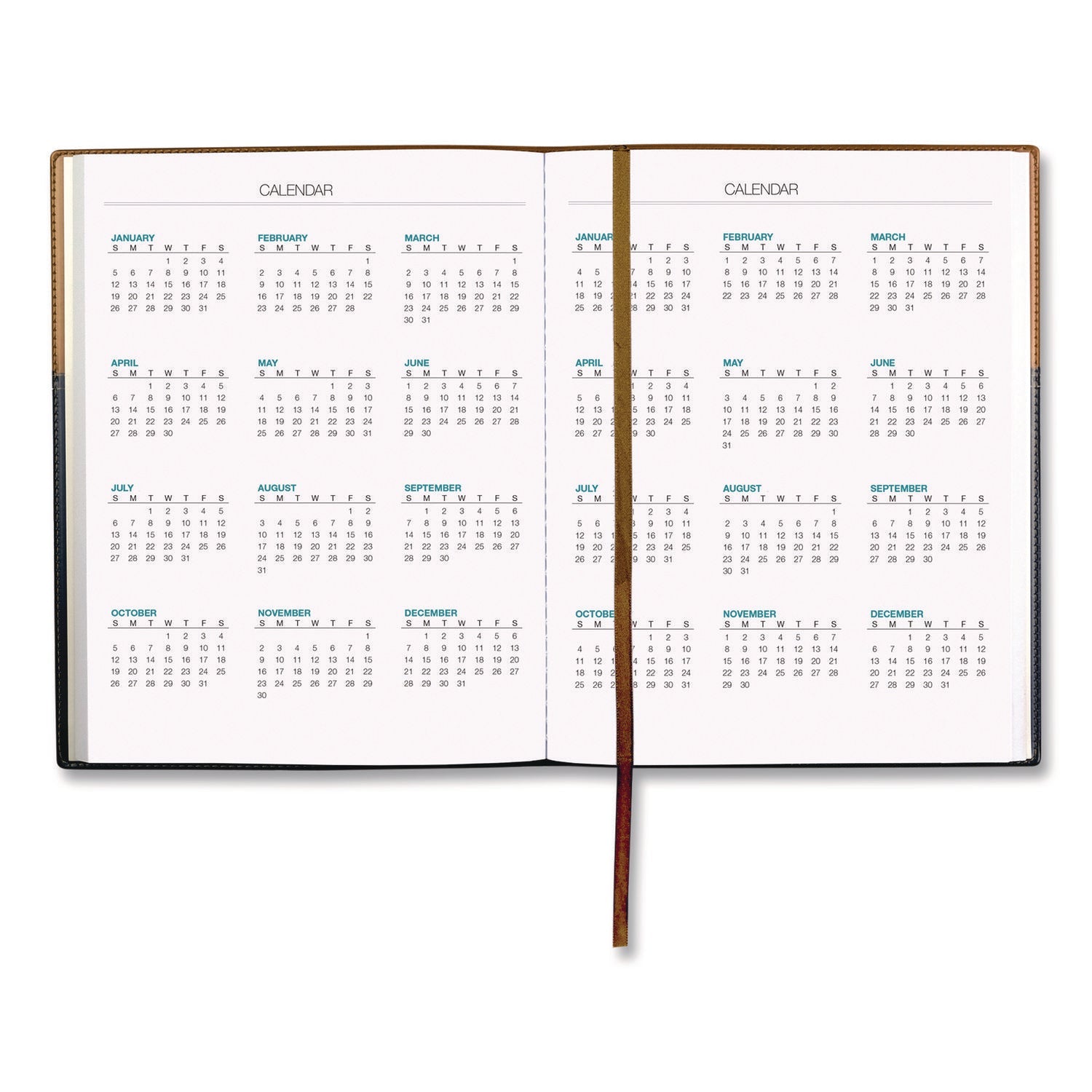 Global Printed Products Deluxe Weekly/Monthly Planner, 10 x 8, Black/Brown Cover, 14-Month: Nov 2024 to Dec 2025 - Bloom Skins