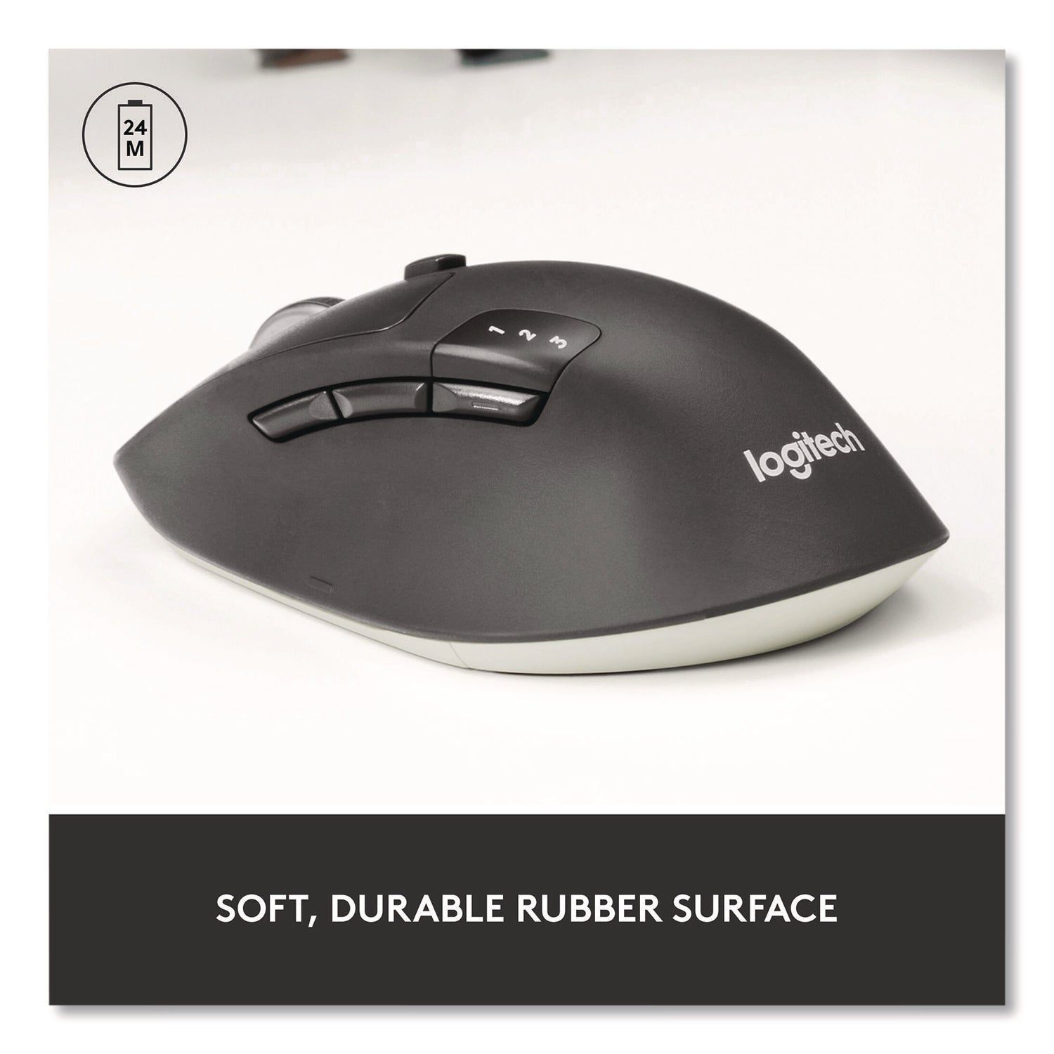 Logitech® M720 Triathlon Wireless Mouse, 2.4 GHz Frequency, 33 ft Wireless Range, Right Hand Use, Black