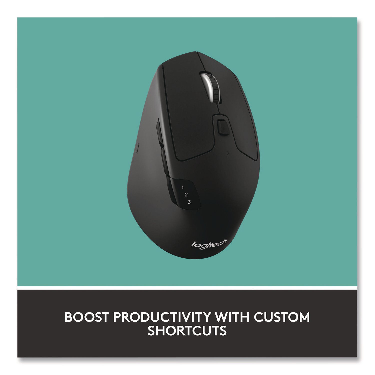 Logitech® M720 Triathlon Wireless Mouse, 2.4 GHz Frequency, 33 ft Wireless Range, Right Hand Use, Black