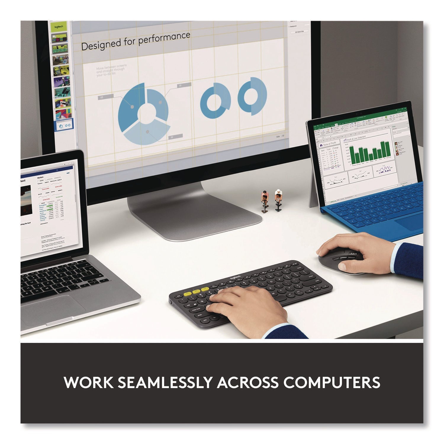 Logitech® M720 Triathlon Wireless Mouse, 2.4 GHz Frequency, 33 ft Wireless Range, Right Hand Use, Black