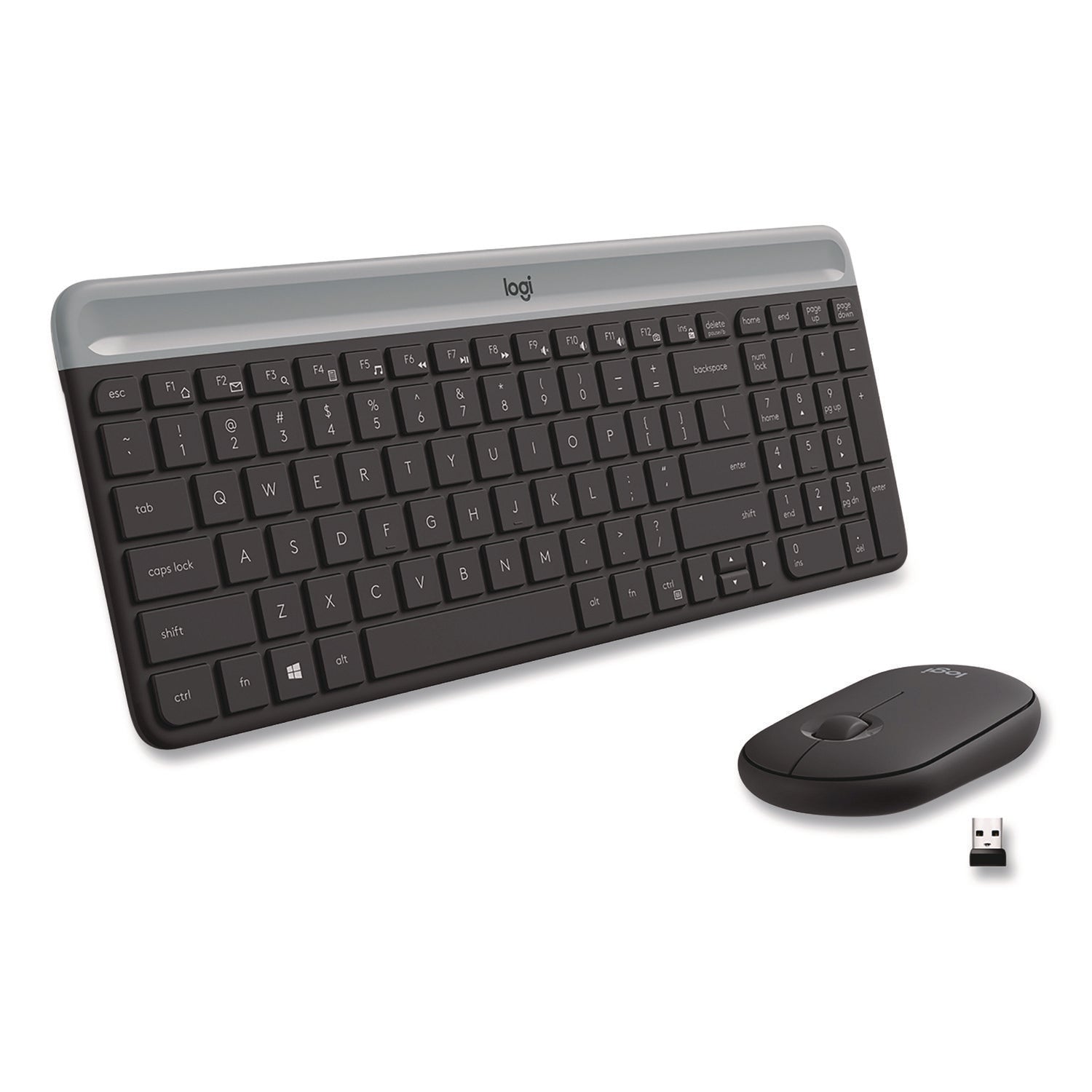 Logitech® MK470 Slim Wireless Keyboard and Mouse Combo, 2.4 GHz/33 ft Wireless Range, Graphite