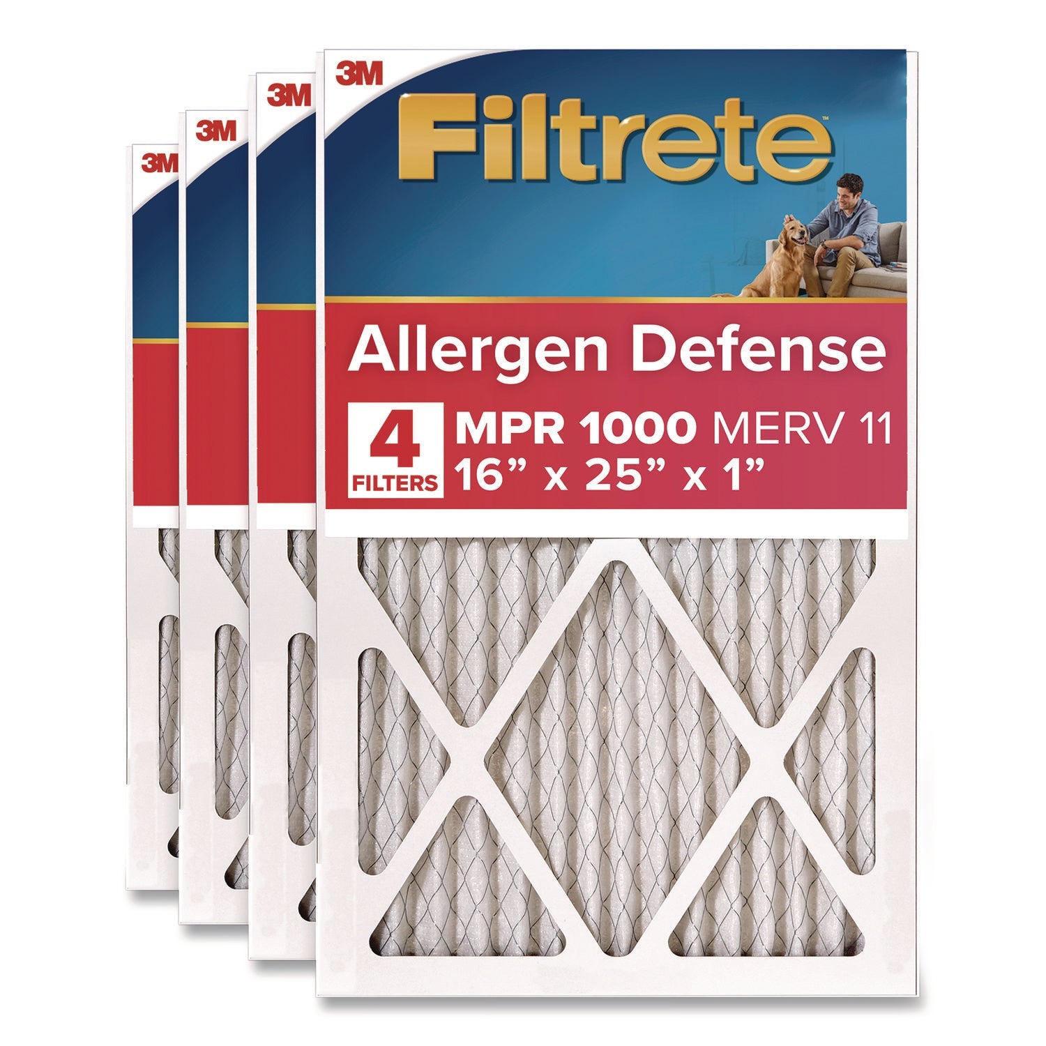 Filtrete™ Allergen Defense Air Filter, 16 x 25, 4/Carton