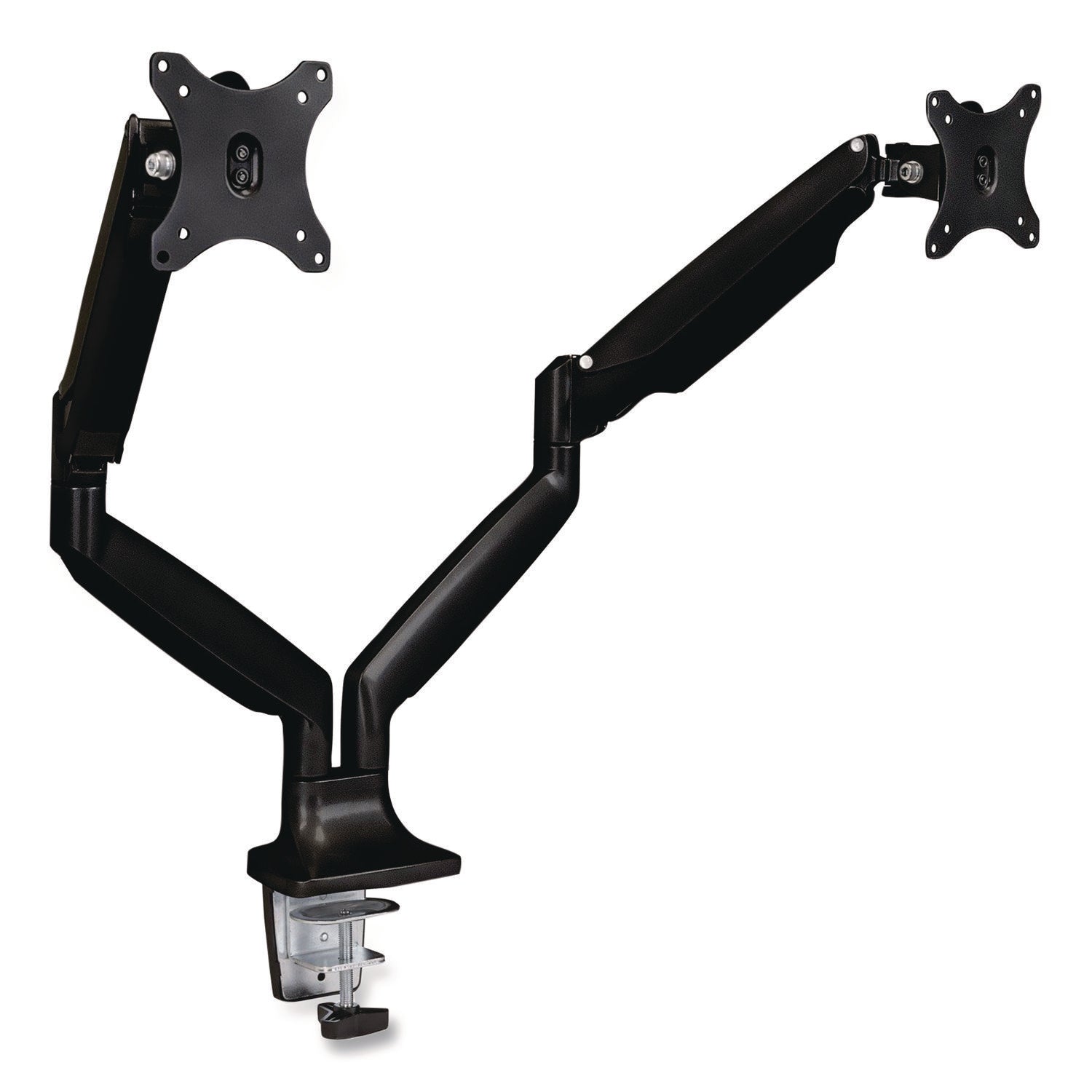 MOUNT-IT! Dual Monitor Gas-Spring Mounting Arm, For 13" to 32" Monitors, 360 Degree Rotation, +/-45 Degree Tilt, Black, Supports 20 lb