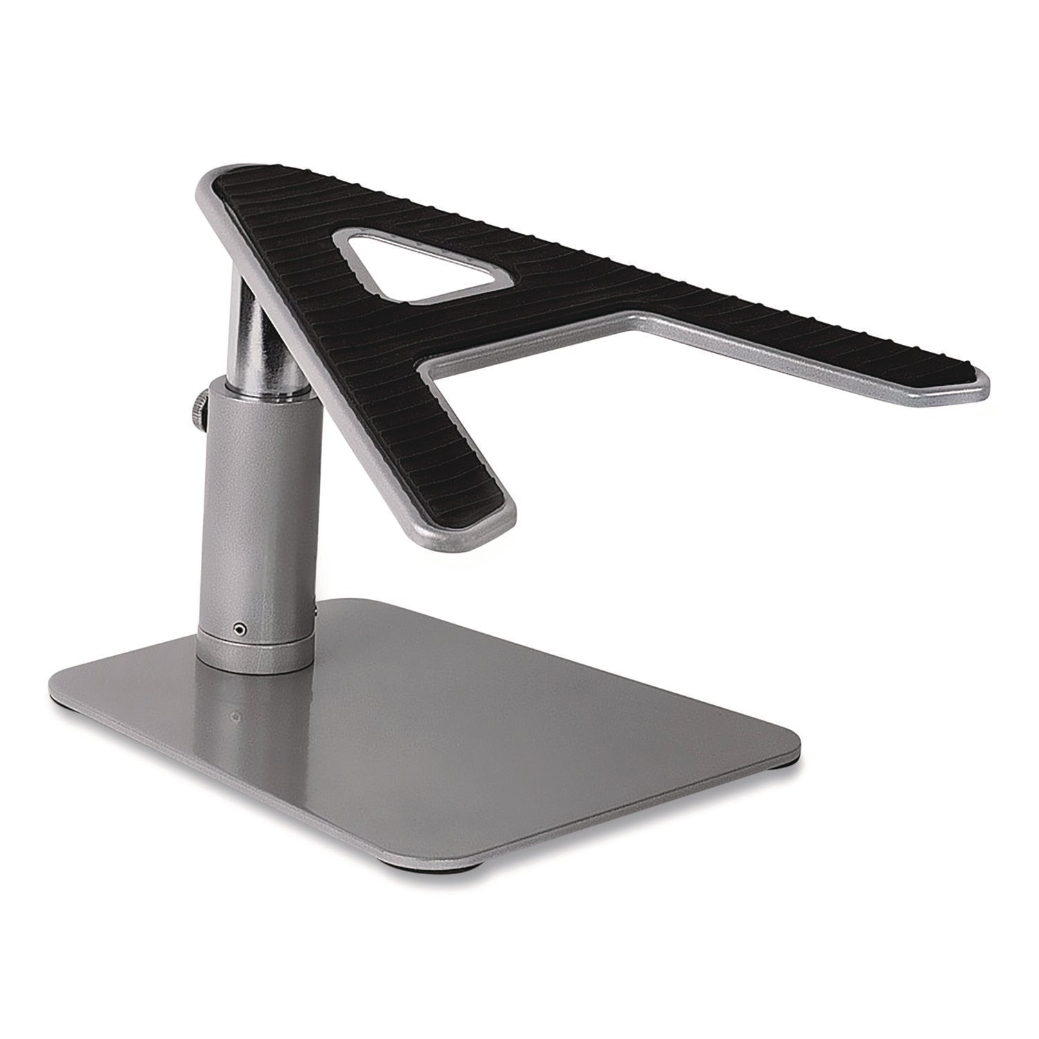 MOUNT-IT! Adjustable Height Laptop Riser, 10" x 10.5" Platform, Silver/Black, Supports Up to 33 lbs