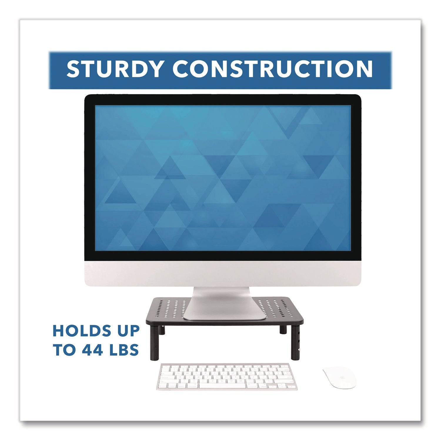 MOUNT-IT! Adjustable Desktop Monitor Riser, For Up to 32" Monitors, 14.57" x 9.25" x 5.51", Black, Supports 44 lb - Bloom Skins