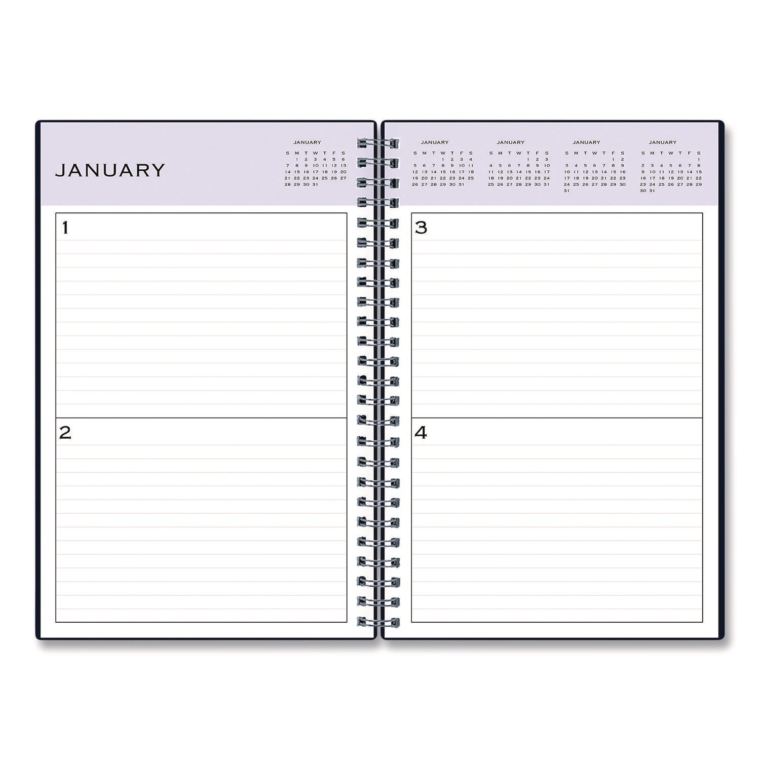 Blue Sky® Perpetual Daily Planner, 8.5 x 5.5, Blue Cover, 52 Weeks: Undated - Bloom Skins