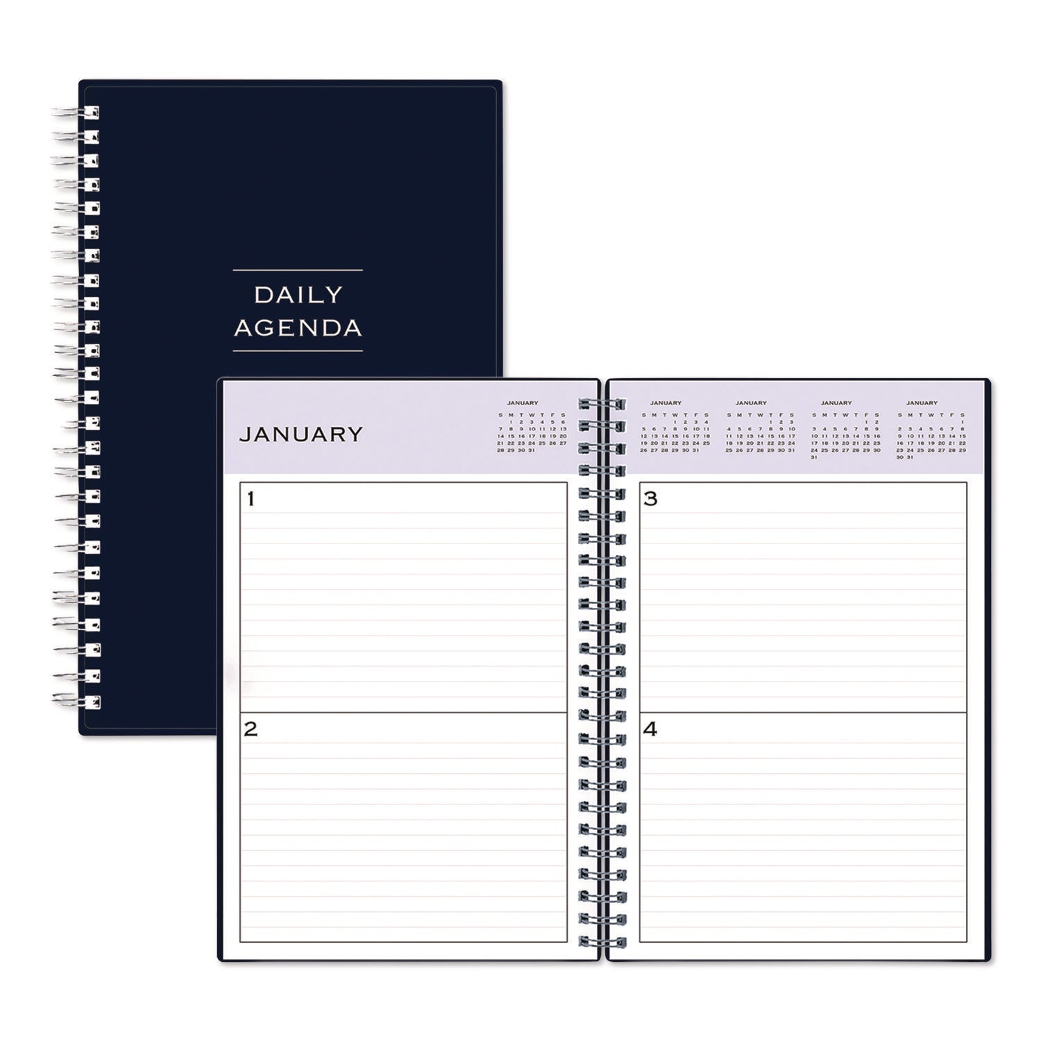 Blue Sky® Perpetual Daily Planner, 8.5 x 5.5, Blue Cover, 52 Weeks: Undated - Bloom Skins