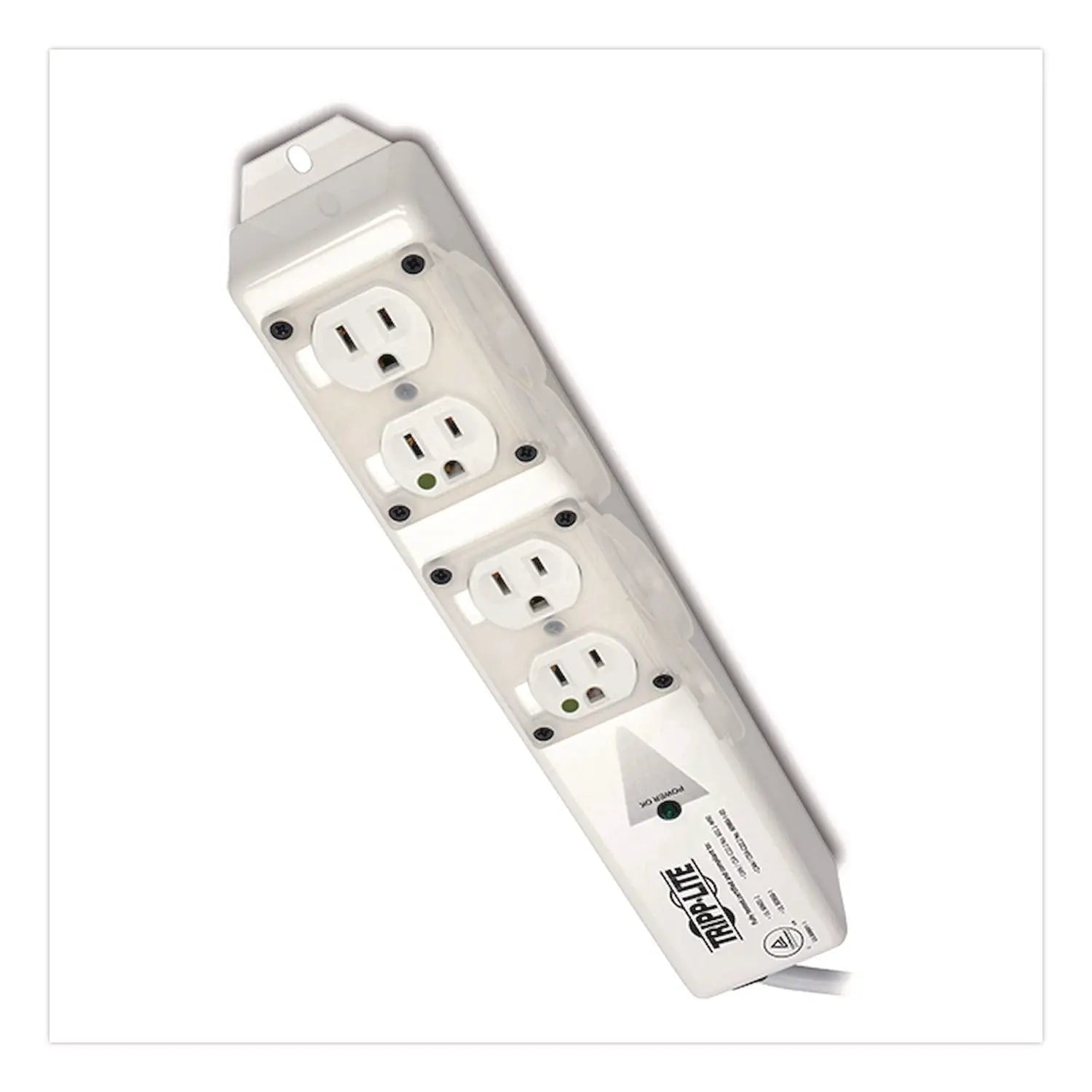 Tripp Lite by Eaton Medical-Grade Surge Protector with Antimicrobial Protection for Patient-Care Vicinity, 4 Outlets, 15 ft Cord, 1,410 J, White