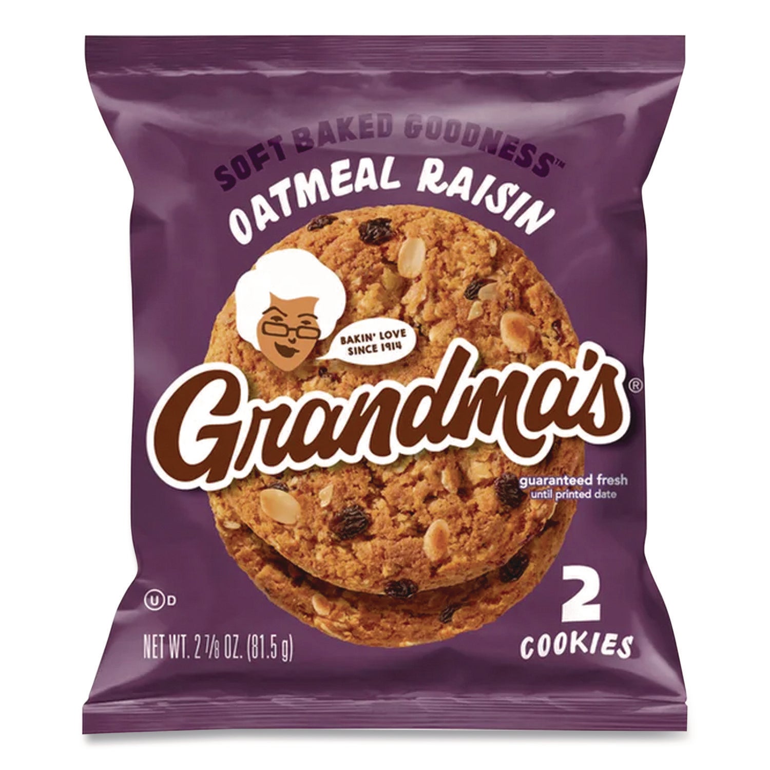 Grandma's® Cookies - Single Serve, Oatmeal Raisin, 2.5 oz Packet, 60/Carton