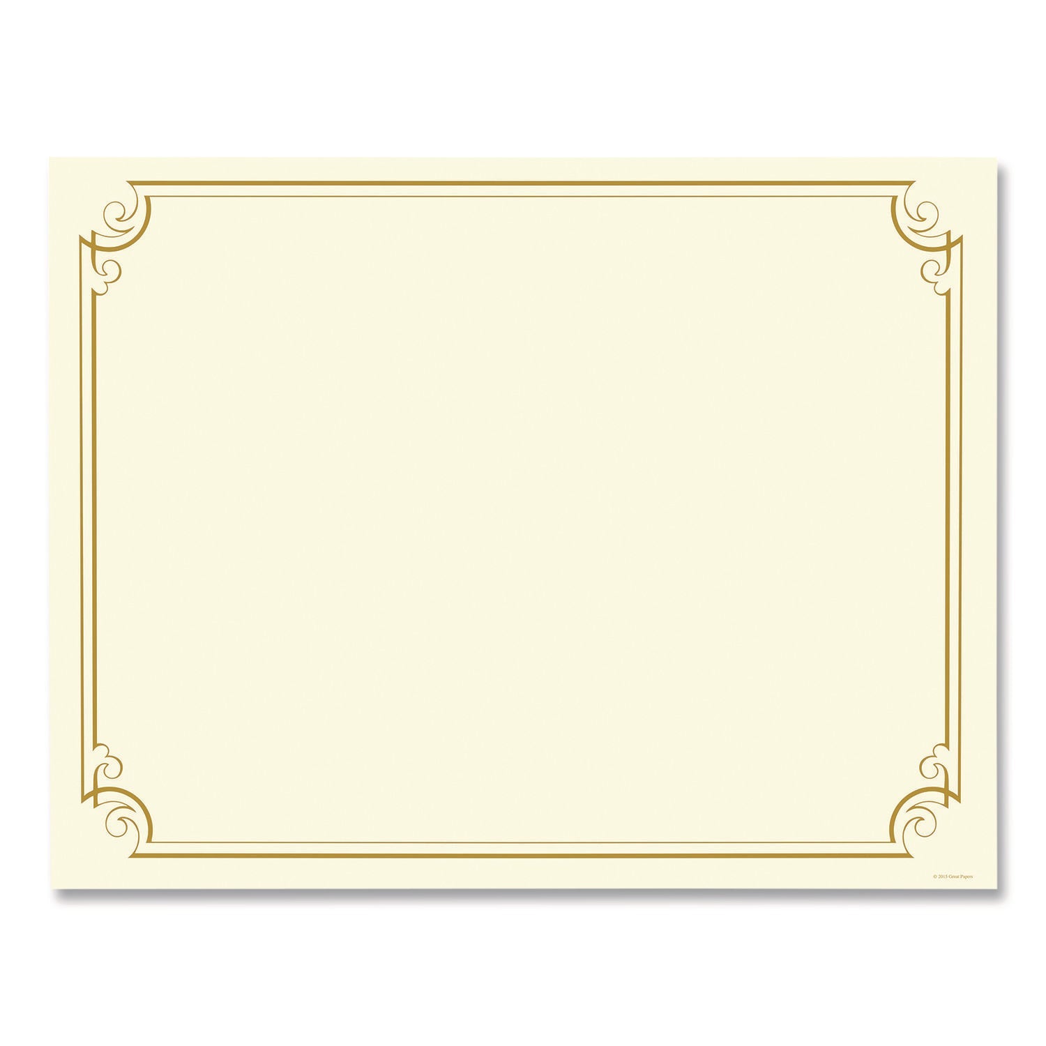 Great Papers!® Golden Scroll Frame Foil Certificate, 11 x 8.5, Beige with Gold Scroll Border, 12/Pack