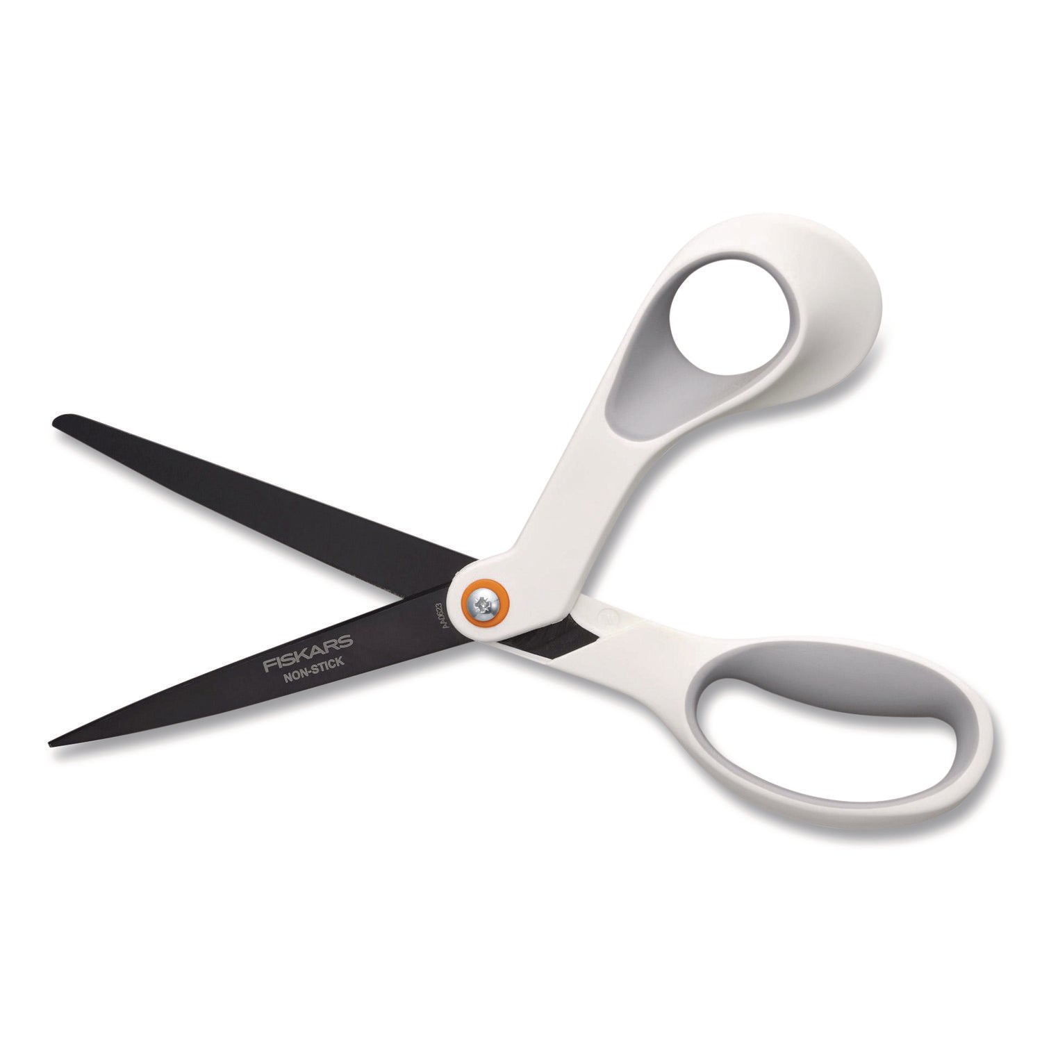 Fiskars® Premier SoftGrip Nonstick Scissors, 9.75" Long, 8" Cut Length, Offset White Handle