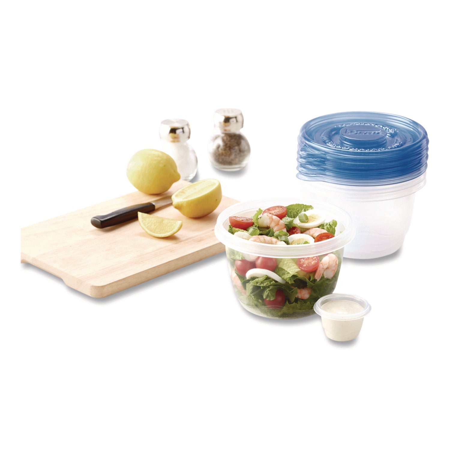 Glad® To Go Lunch Containers, 2 Compartments, 32 oz, Plastic, 4/Pack - Bloom Skins