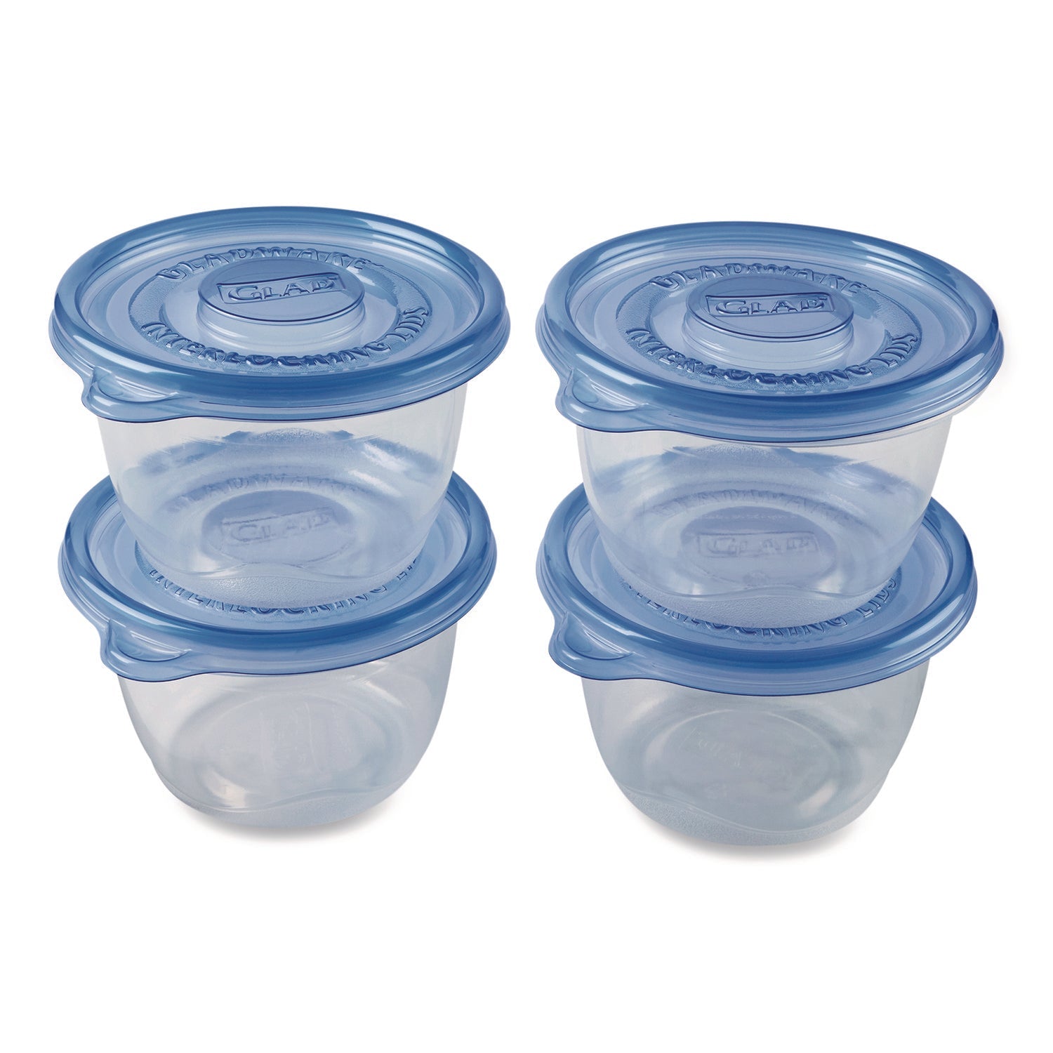 Glad® To Go Lunch Containers, 2 Compartments, 32 oz, Plastic, 4/Pack - Bloom Skins