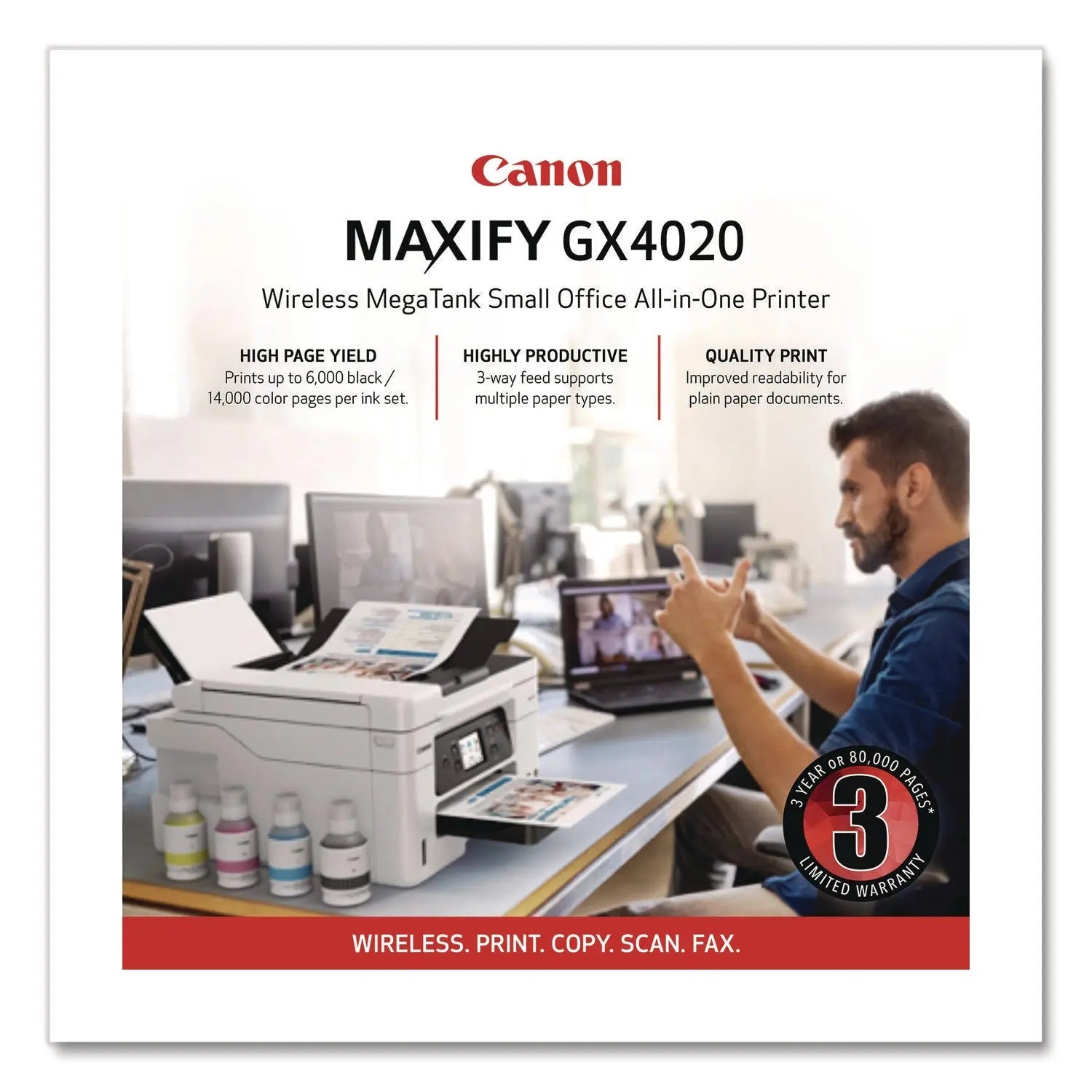 Canon® MegaTank MAXIFY GX4020 Wireless Color All-in-One Inkjet Printer, Copy, Fax, Print, Scan - Bloom Skins