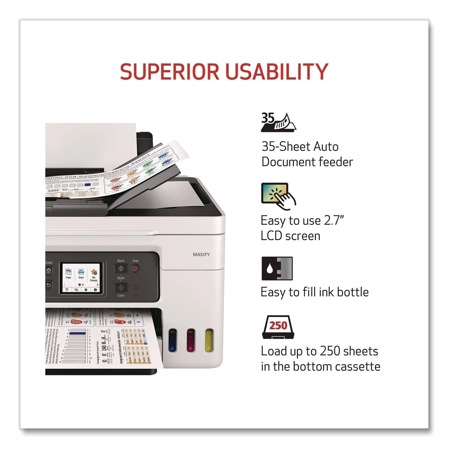 Canon® MegaTank MAXIFY GX4020 Wireless Color All-in-One Inkjet Printer, Copy, Fax, Print, Scan - Bloom Skins