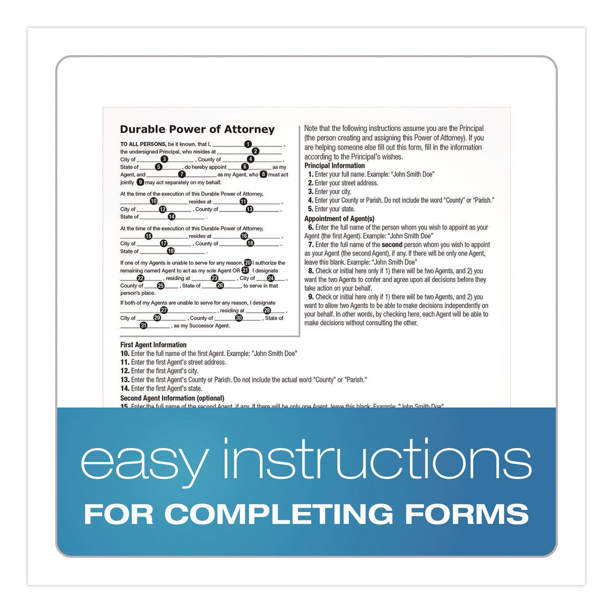 Adams® Durable Power of Attorney Digital Download with Instructions, 8.5 x 11, Unlimited Number of Forms