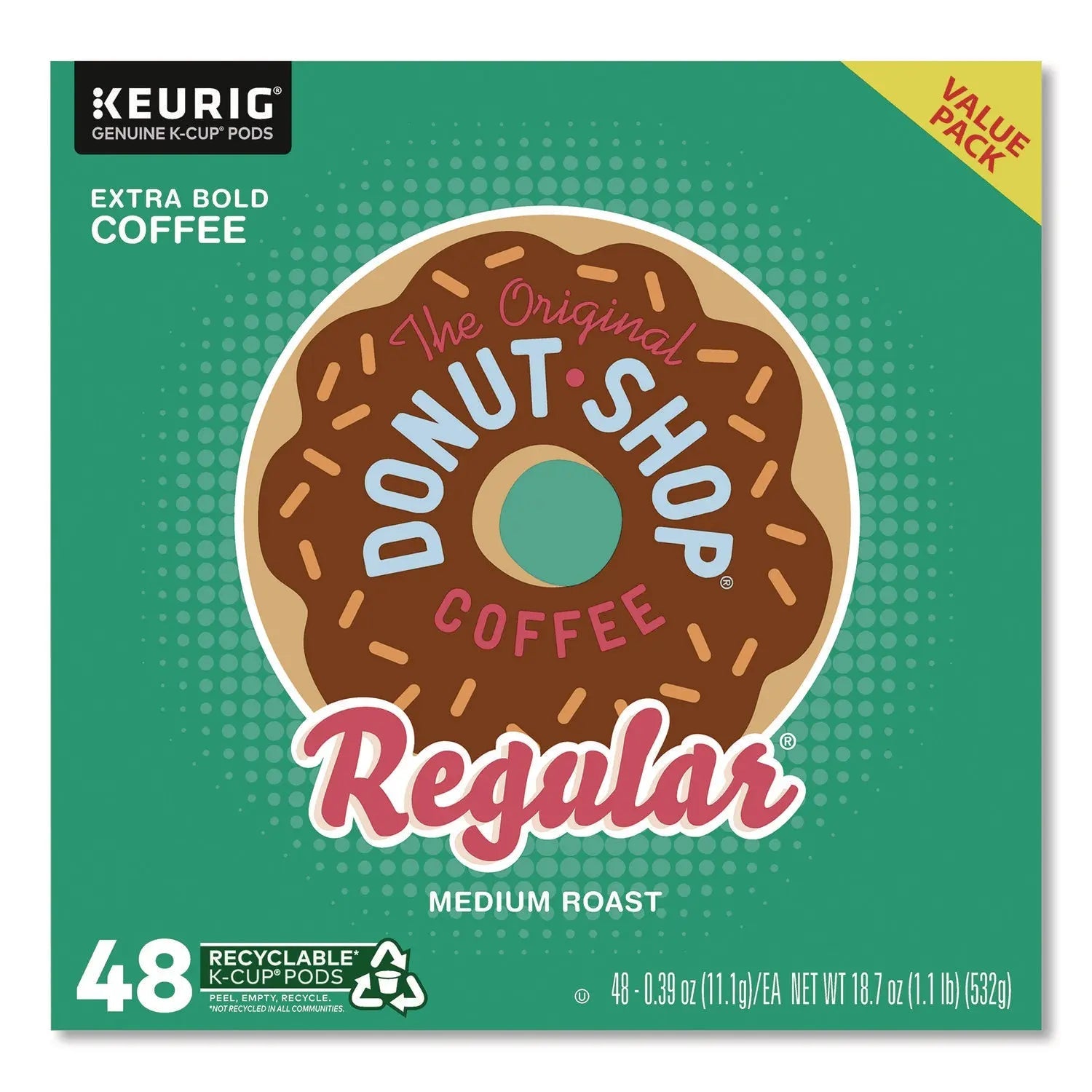 The Original Donut Shop® Donut Shop Coffee K-Cups, Regular, 0.39 oz, 48/Box