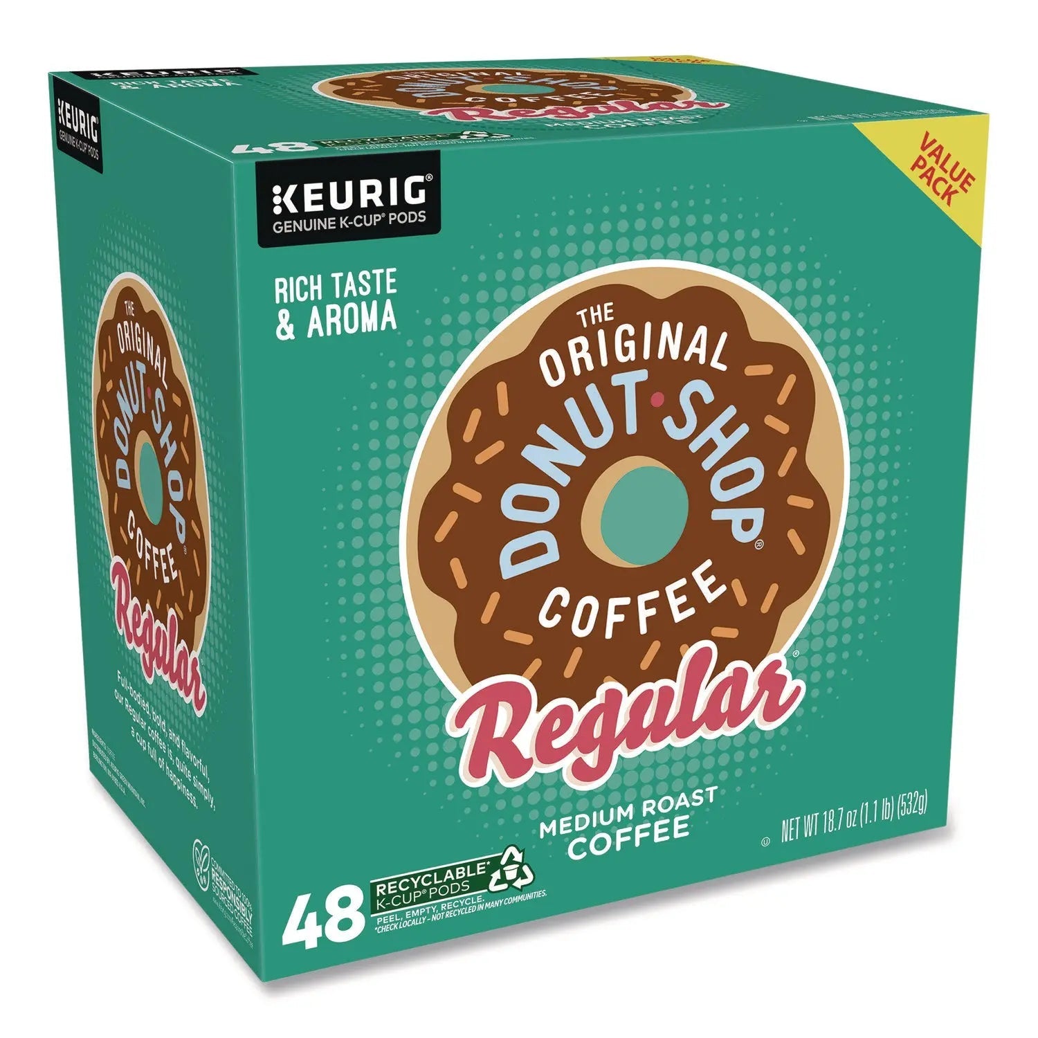 The Original Donut Shop® Donut Shop Coffee K-Cups, Regular, 0.39 oz, 48/Box
