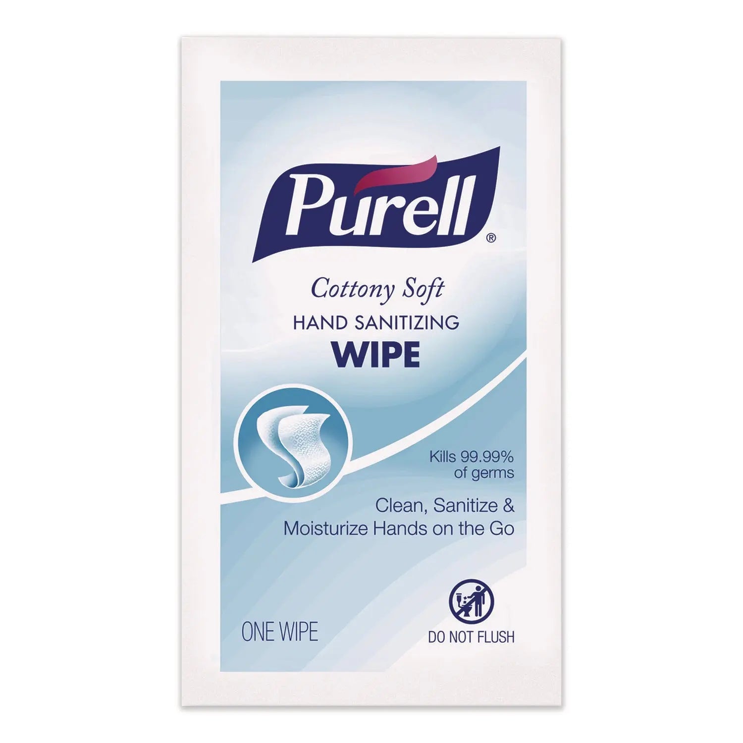PURELL® Cottony Soft Individually Wrapped Sanitizing Hand Wipes, 5 x 7, Herbal Scent, White, 480/Carton