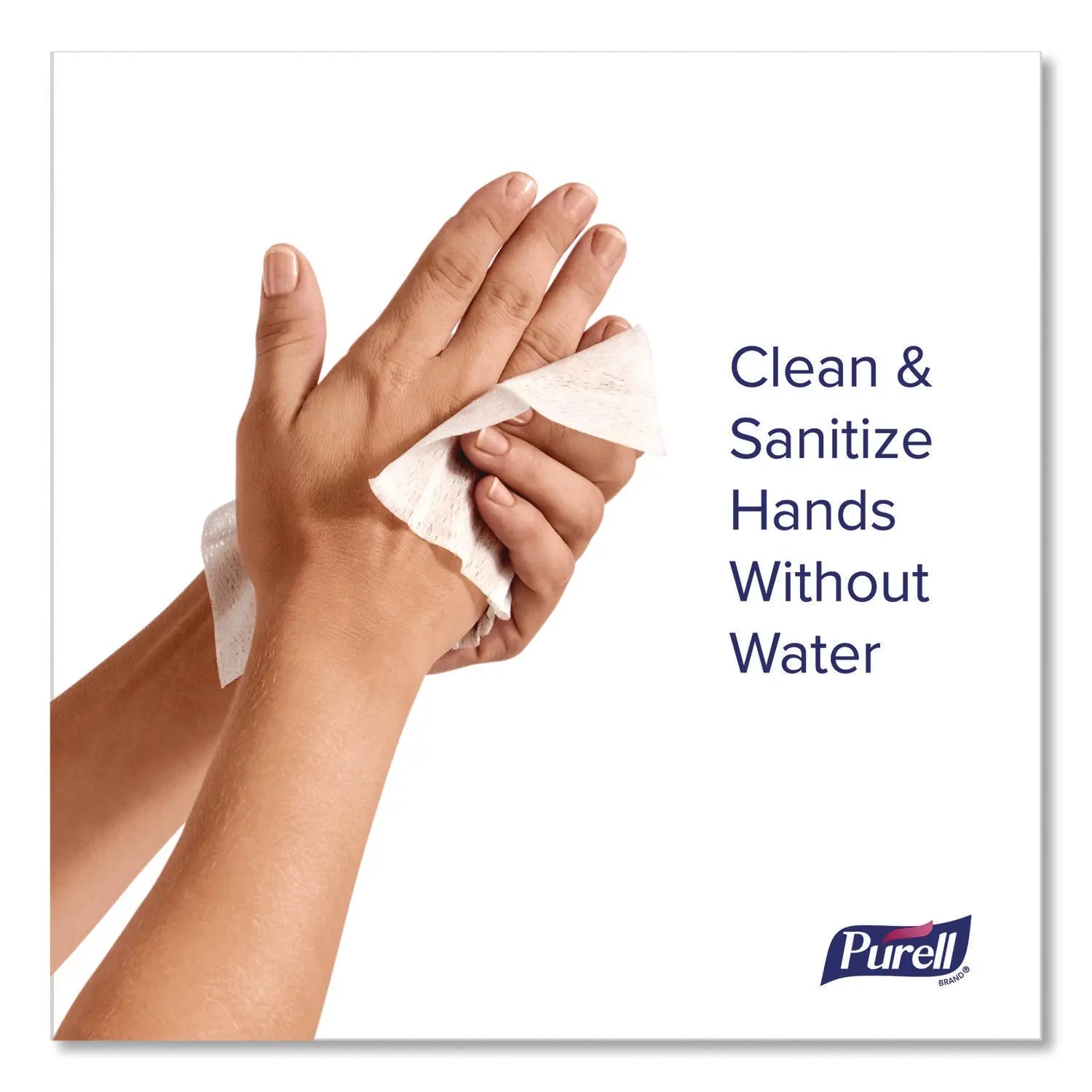 PURELL® Cottony Soft Individually Wrapped Sanitizing Hand Wipes, 5 x 7, Herbal Scent, White, 480/Carton