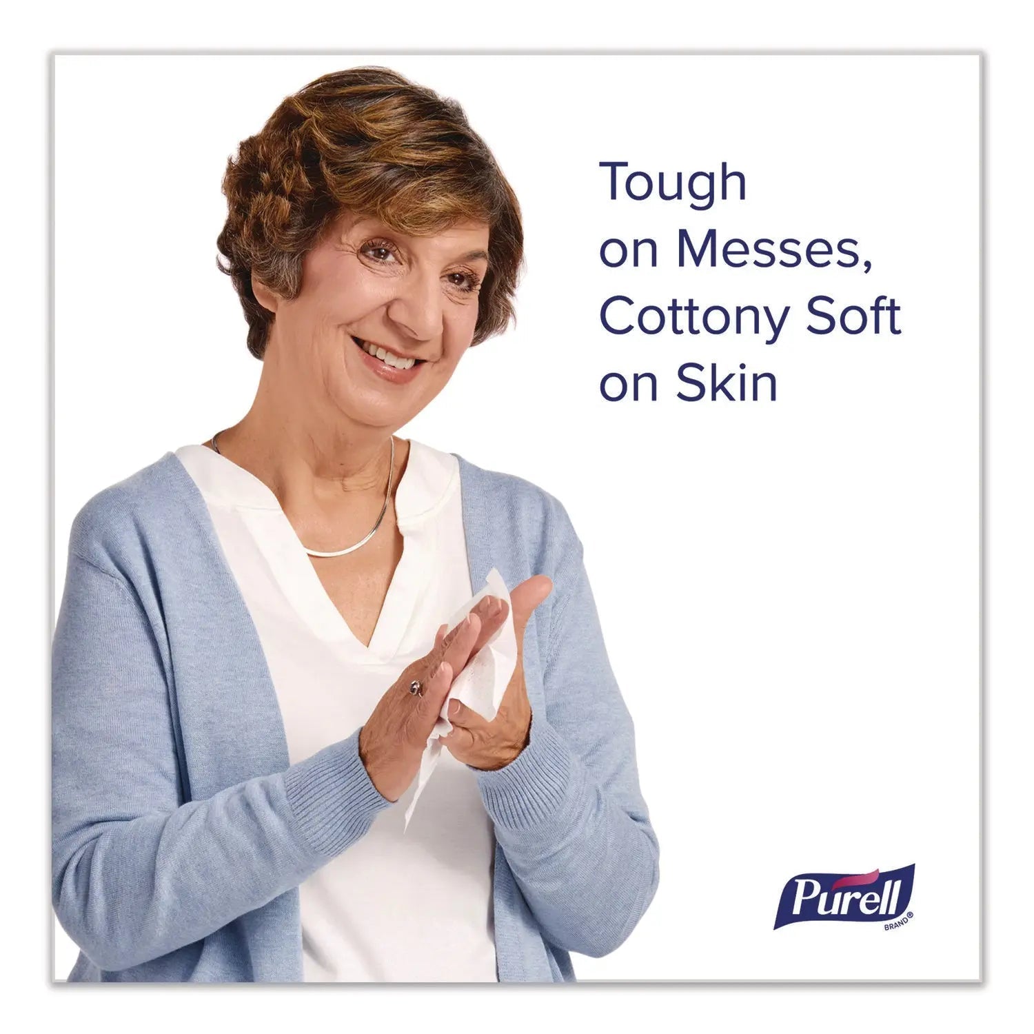 PURELL® Cottony Soft Individually Wrapped Sanitizing Hand Wipes, 5 x 7, Herbal Scent, White, 480/Carton