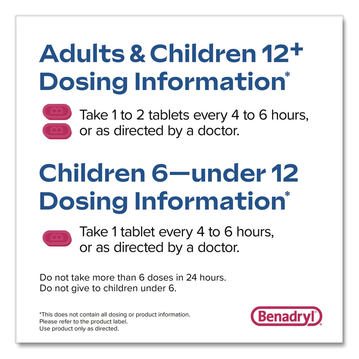 Benadryl® Allergy Ultratabs Tablets, Two-Pack, 60 Packs/Box