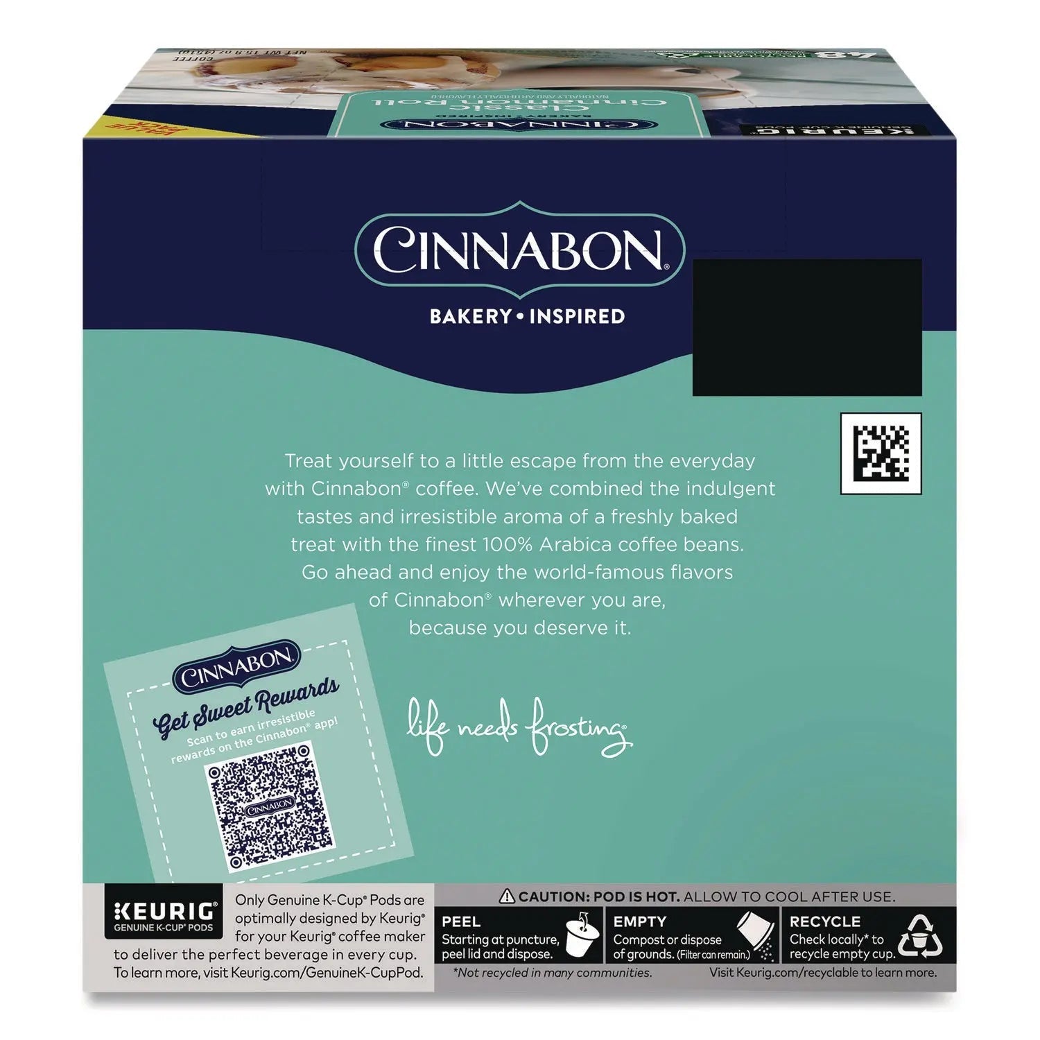 Cinnabon® Classic Cinnamon Roll Coffee K-Cups, 0.33 oz, 48/Box