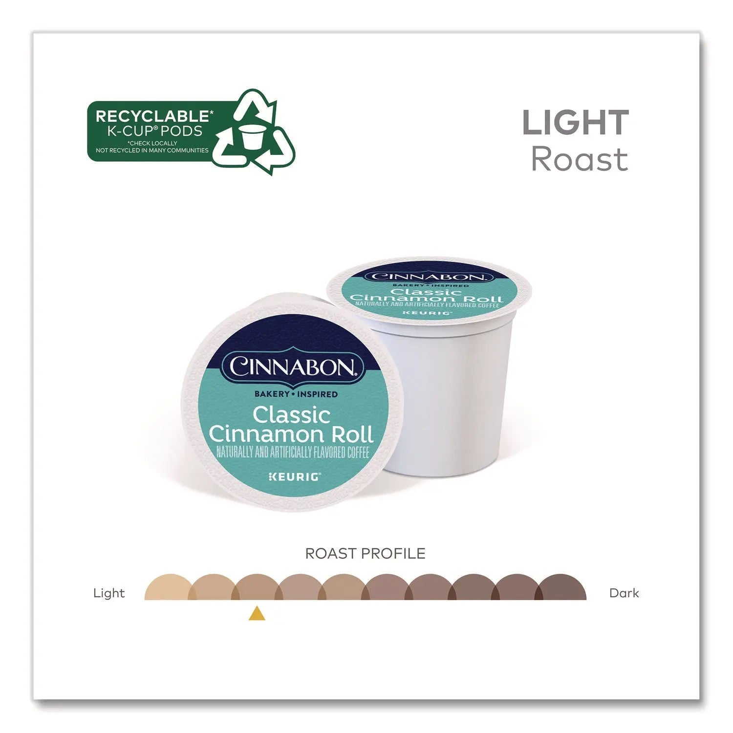 Cinnabon® Classic Cinnamon Roll Coffee K-Cups, 0.33 oz, 48/Box