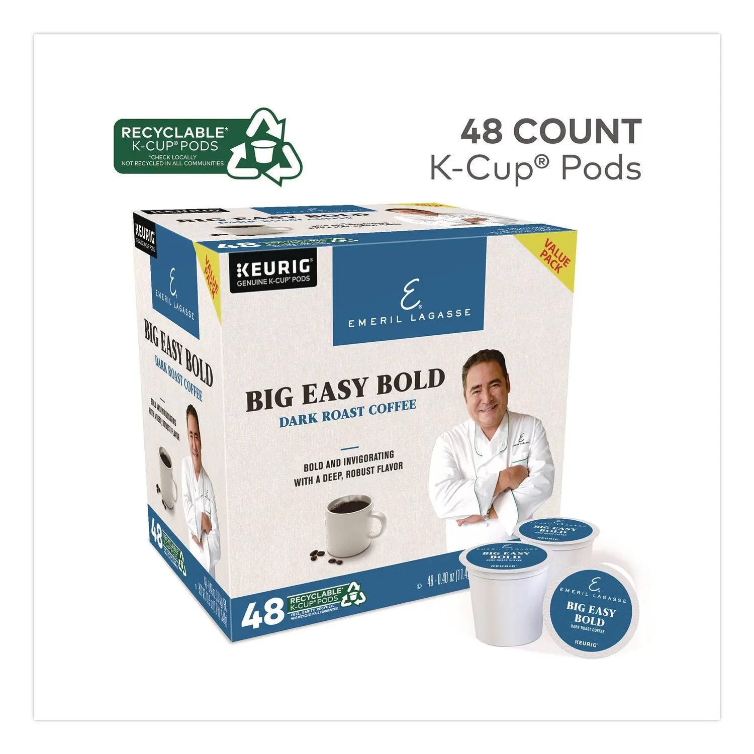 Emeril's™ Big Easy Bold Coffee K-Cups, 0.4 oz, 48/Box