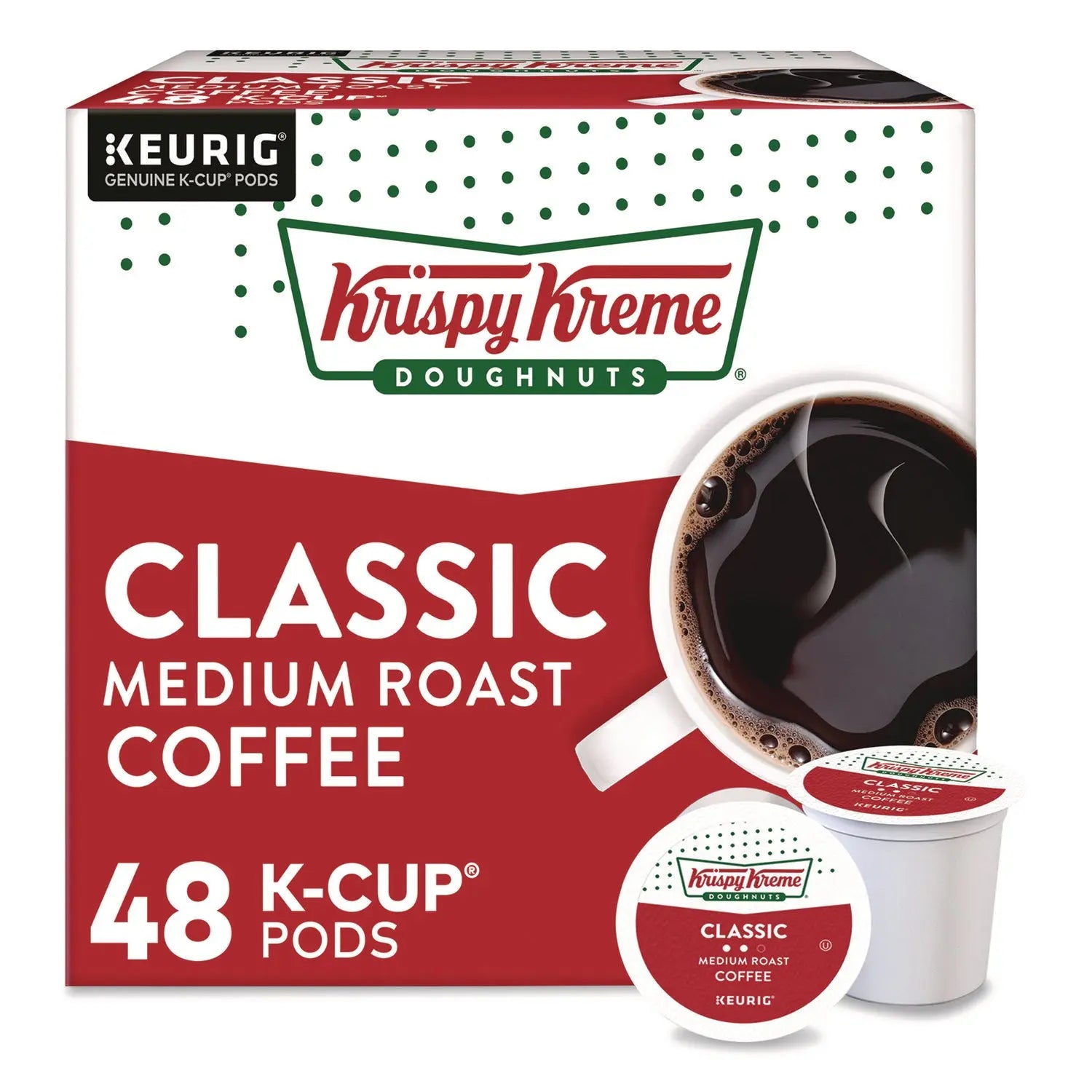 Krispy Kreme Doughnuts® Classic Coffee K-Cups, Medium Roast, 0.33 oz, 48/Box