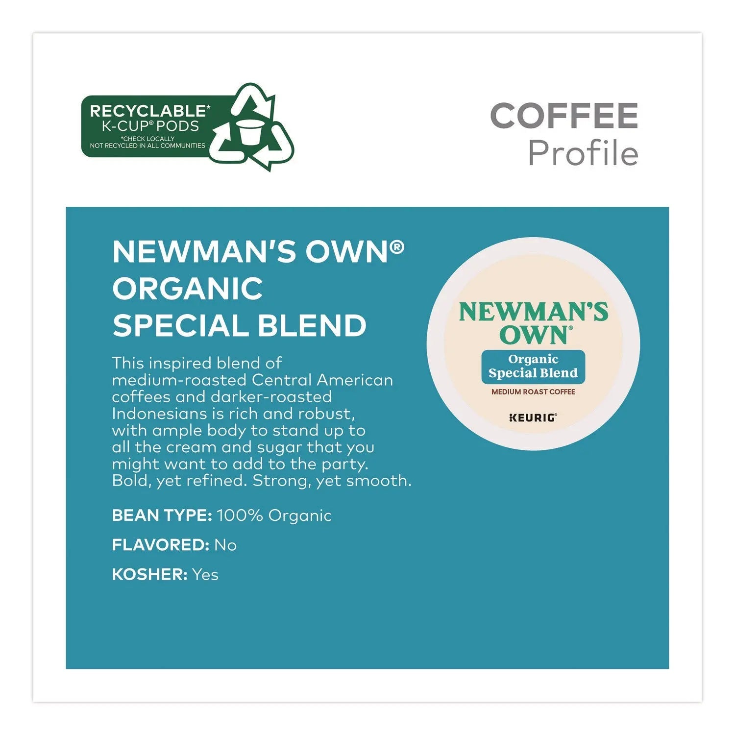 Newman's Own® Organics Special Blend Coffee K-Cups, 48/Box