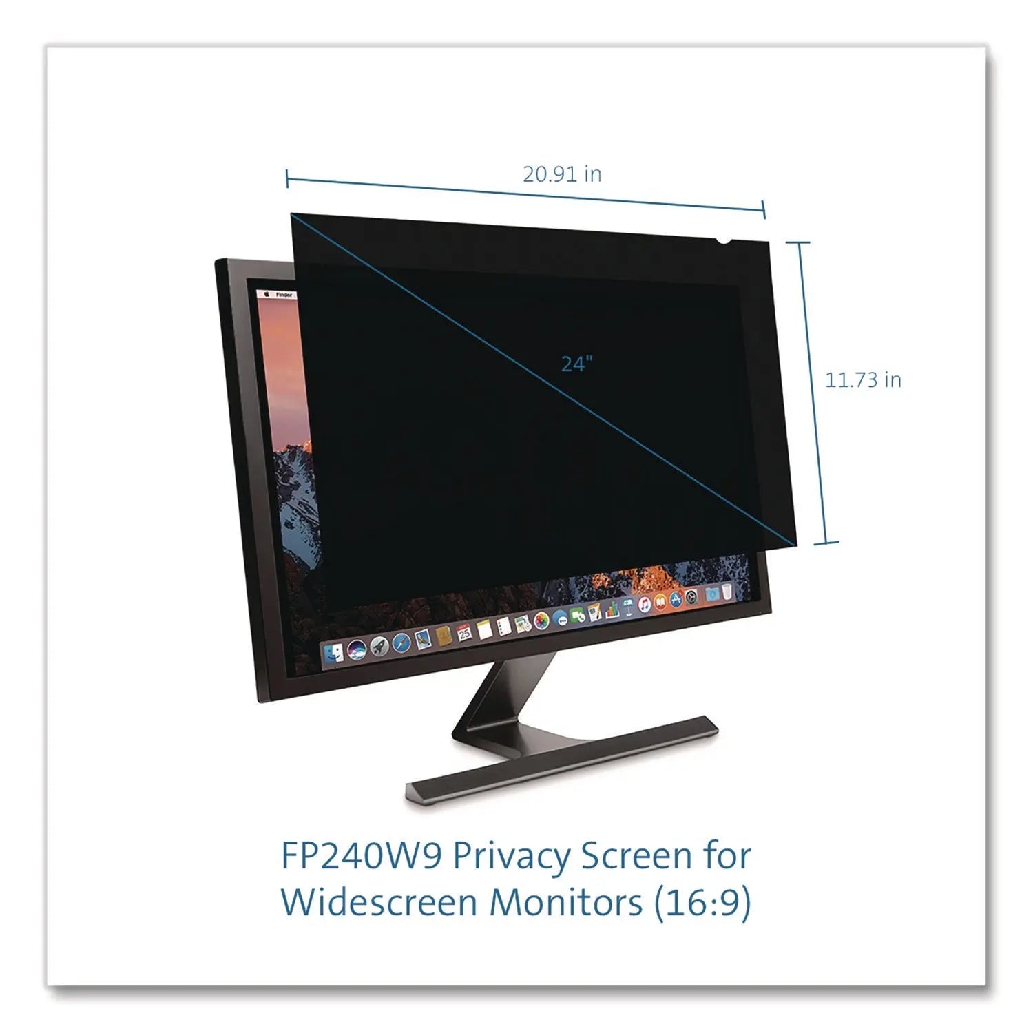 Kensington® Anti-Glare Reversible Privacy Screen for 24" Widescreen Flat Panel Monitor, 16:9 Aspect Ratio
