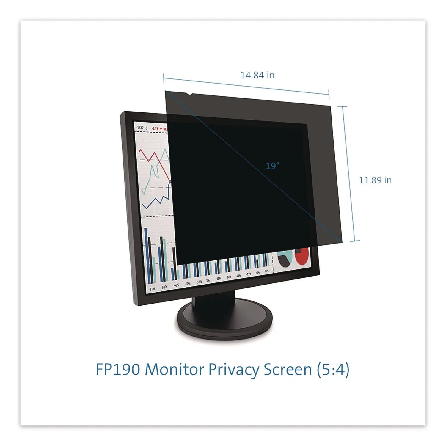 Kensington® Anti-Glare Reversible Privacy Screen for 19" Widescreen Flat Panel Monitor, 5:4 Aspect Ratio