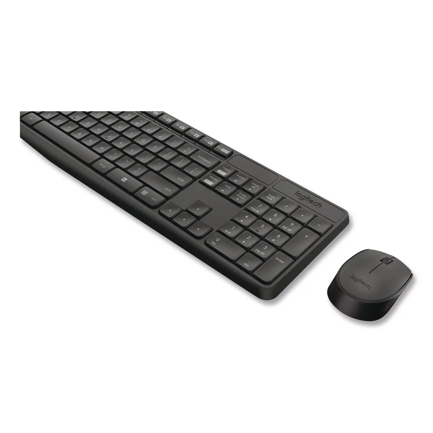 Logitech® MK235 Wireless Keyboard and Optical Mouse Combo, 2.4 GHz Frequency, 33 ft Wireless Range, Black