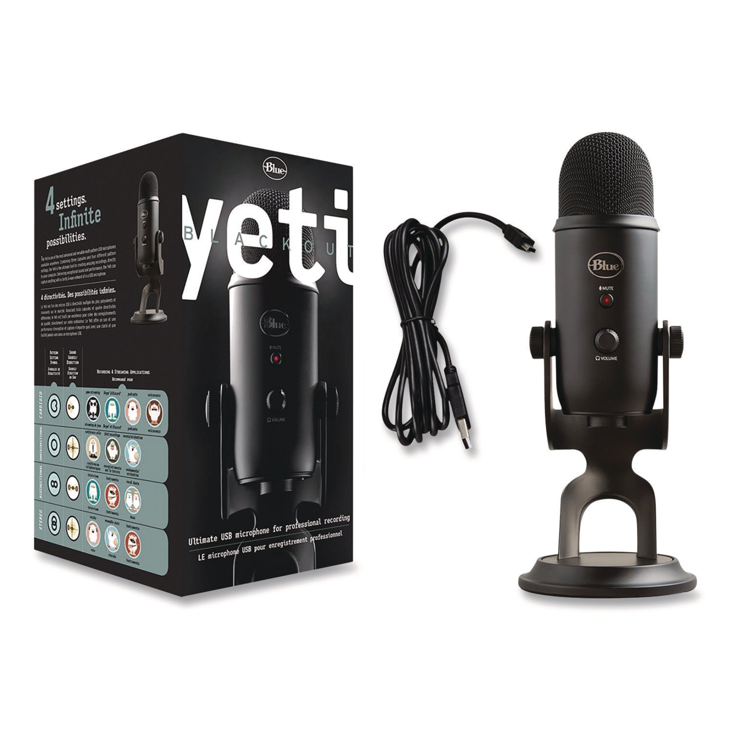 Blue Microphones Yeti Professional USB Microphone, Black