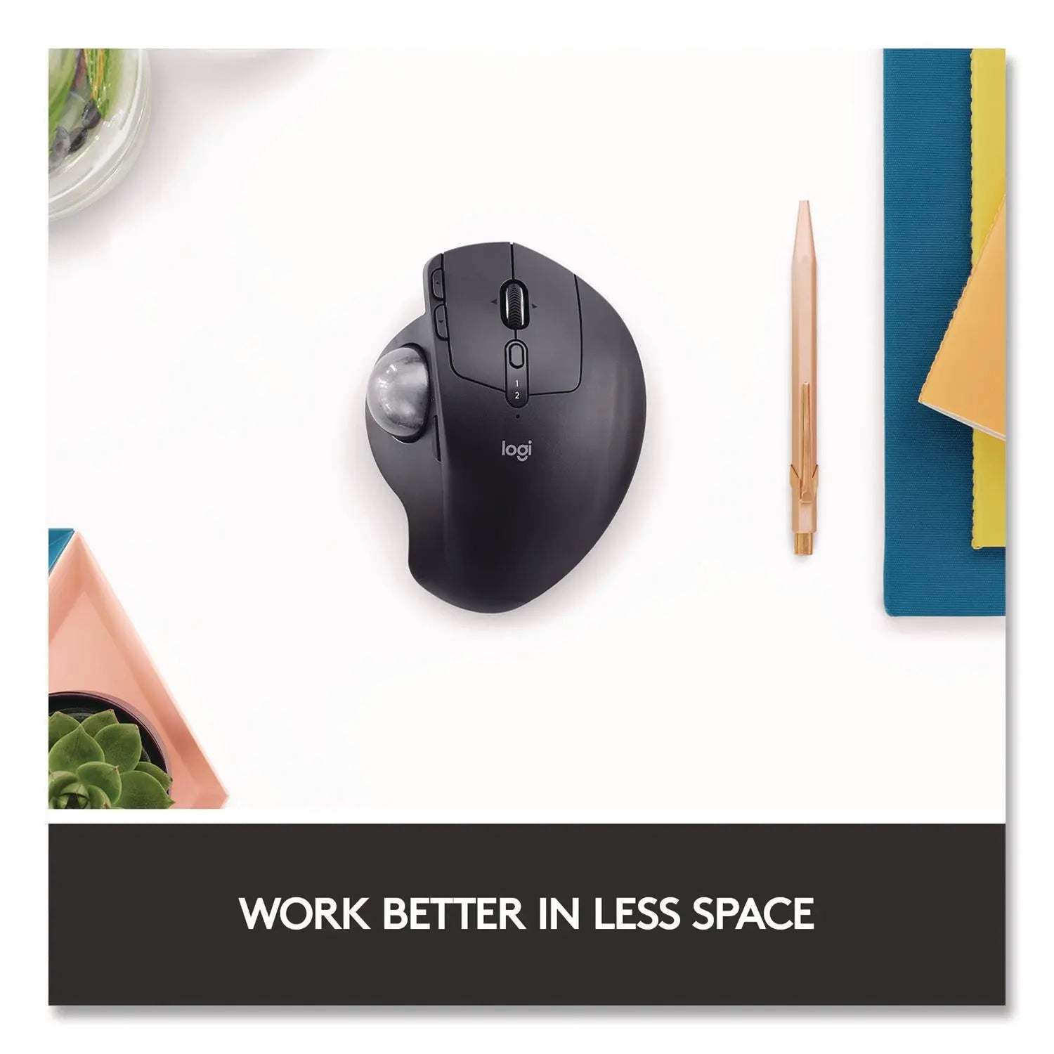 Logitech® MX Ergo Plus Advanced Wireless Trackball Mouse, 2.4 GHz Frequency/33 ft Wireless Range, Right Hand Use, Black