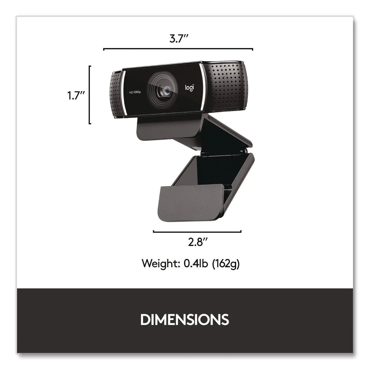 Logitech® C922 Pro Stream Webcam, 1920 pixels x 1080 pixels, 3 Mpixels, Black