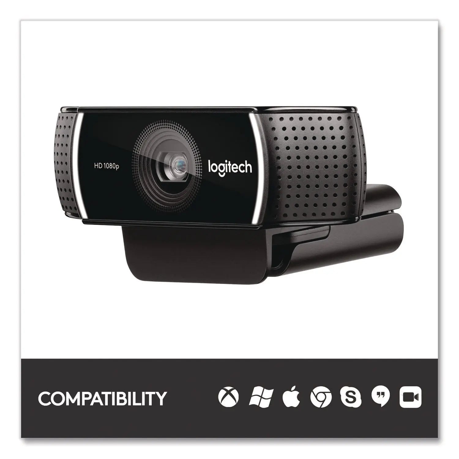 Logitech® C922 Pro Stream Webcam, 1920 pixels x 1080 pixels, 3 Mpixels, Black
