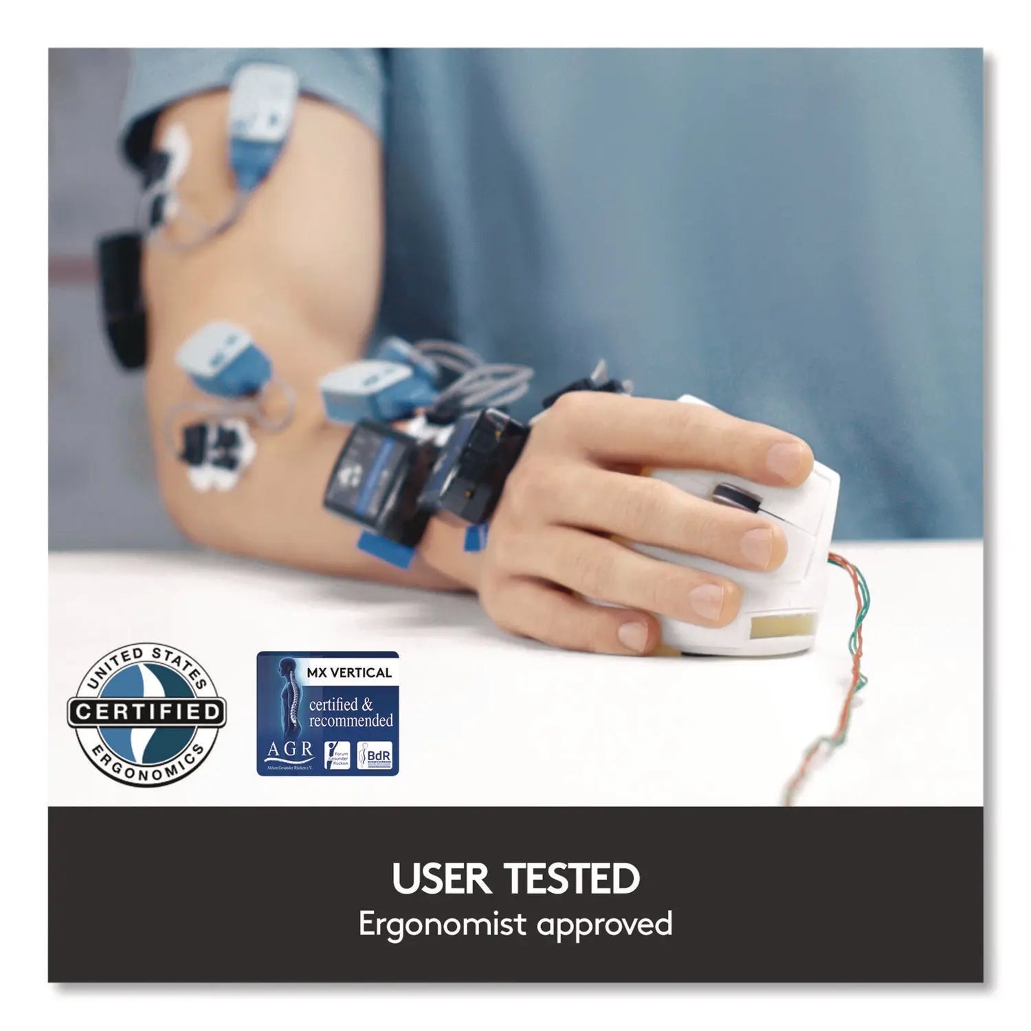 Logitech® MX Vertical Advanced Ergonomic Mouse, 2.4 GHz Frequency/33 ft Wireless Range, Left/Right Hand Use, Graphite