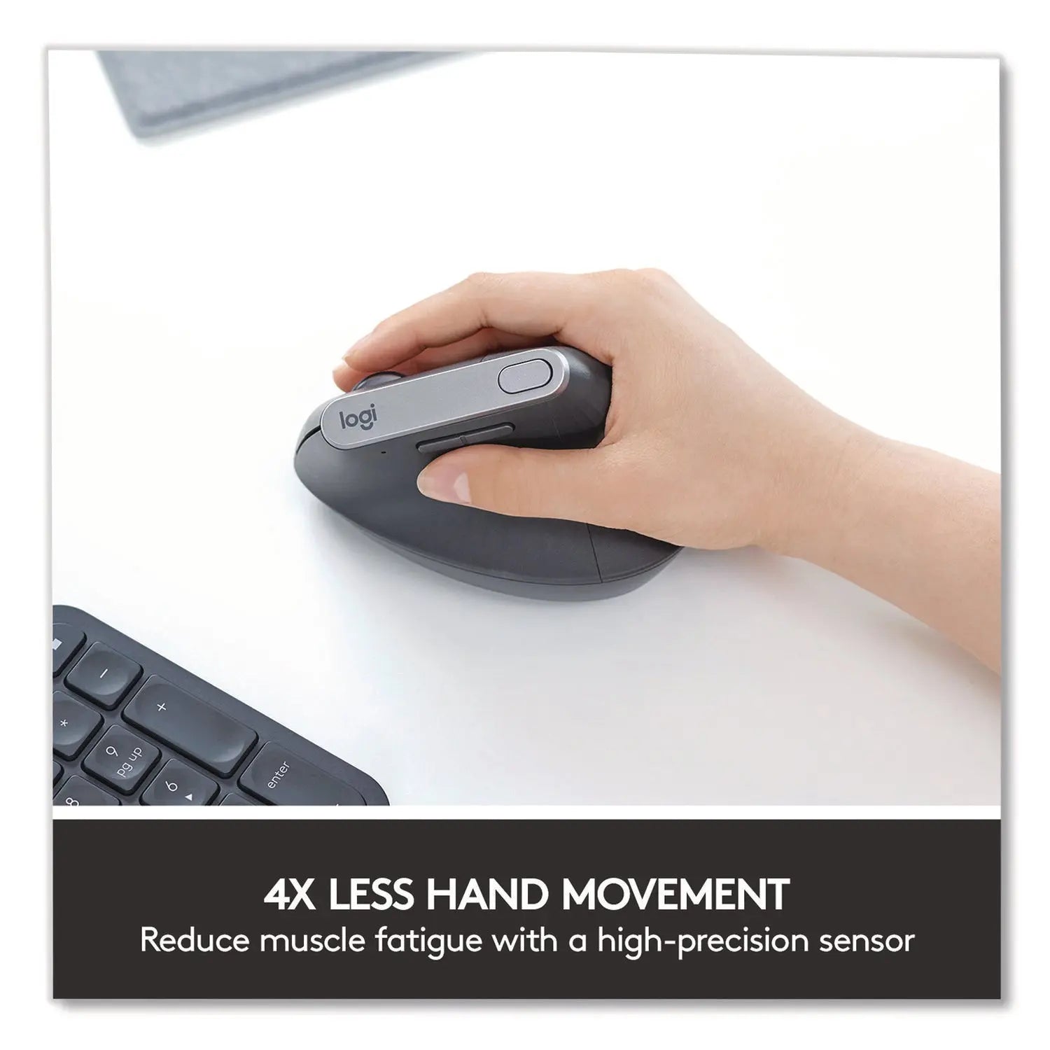 Logitech® MX Vertical Advanced Ergonomic Mouse, 2.4 GHz Frequency/33 ft Wireless Range, Left/Right Hand Use, Graphite