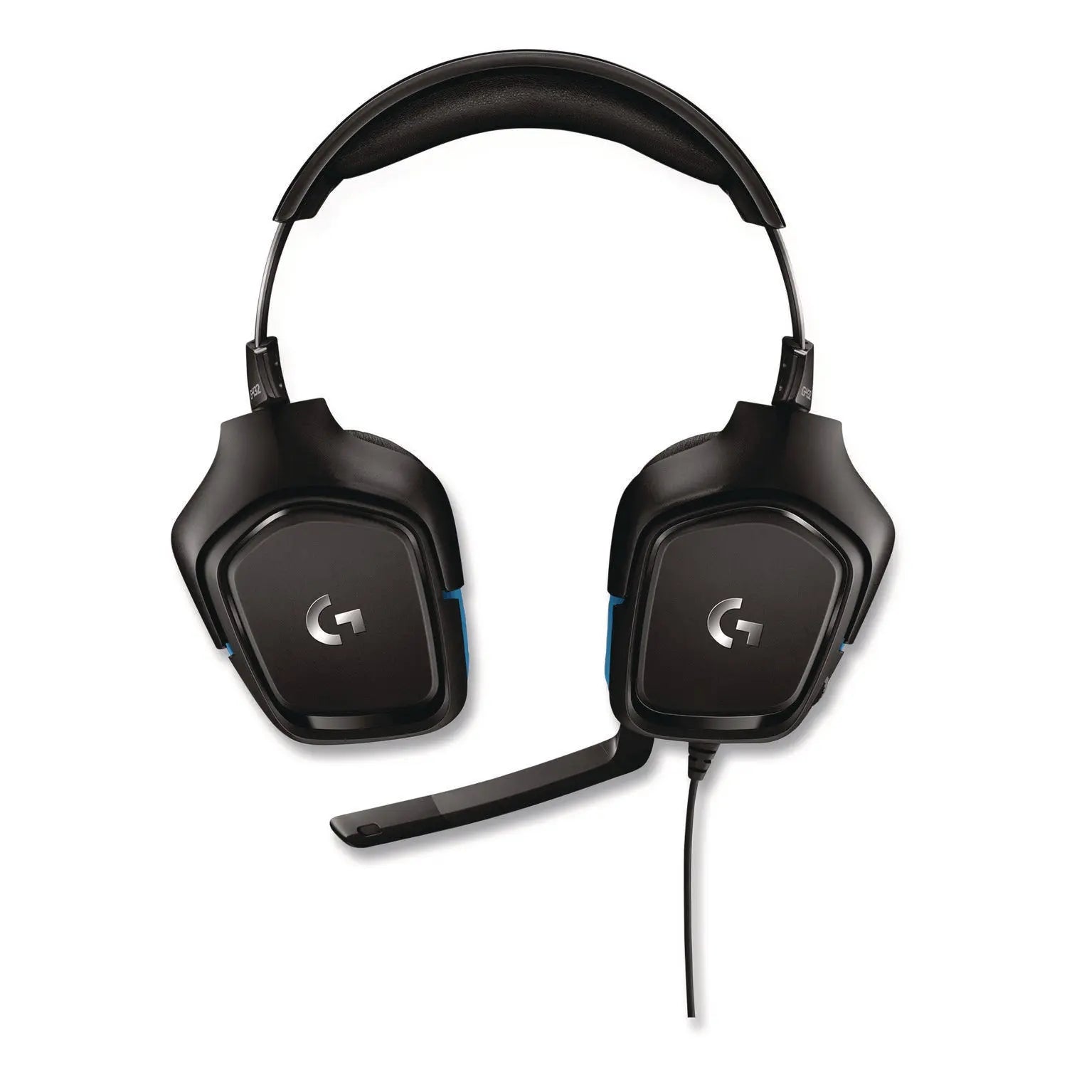Logitech® G432 7.1 Surround Sound Wired Gaming Binaural Over The Head Headset, Black/Blue